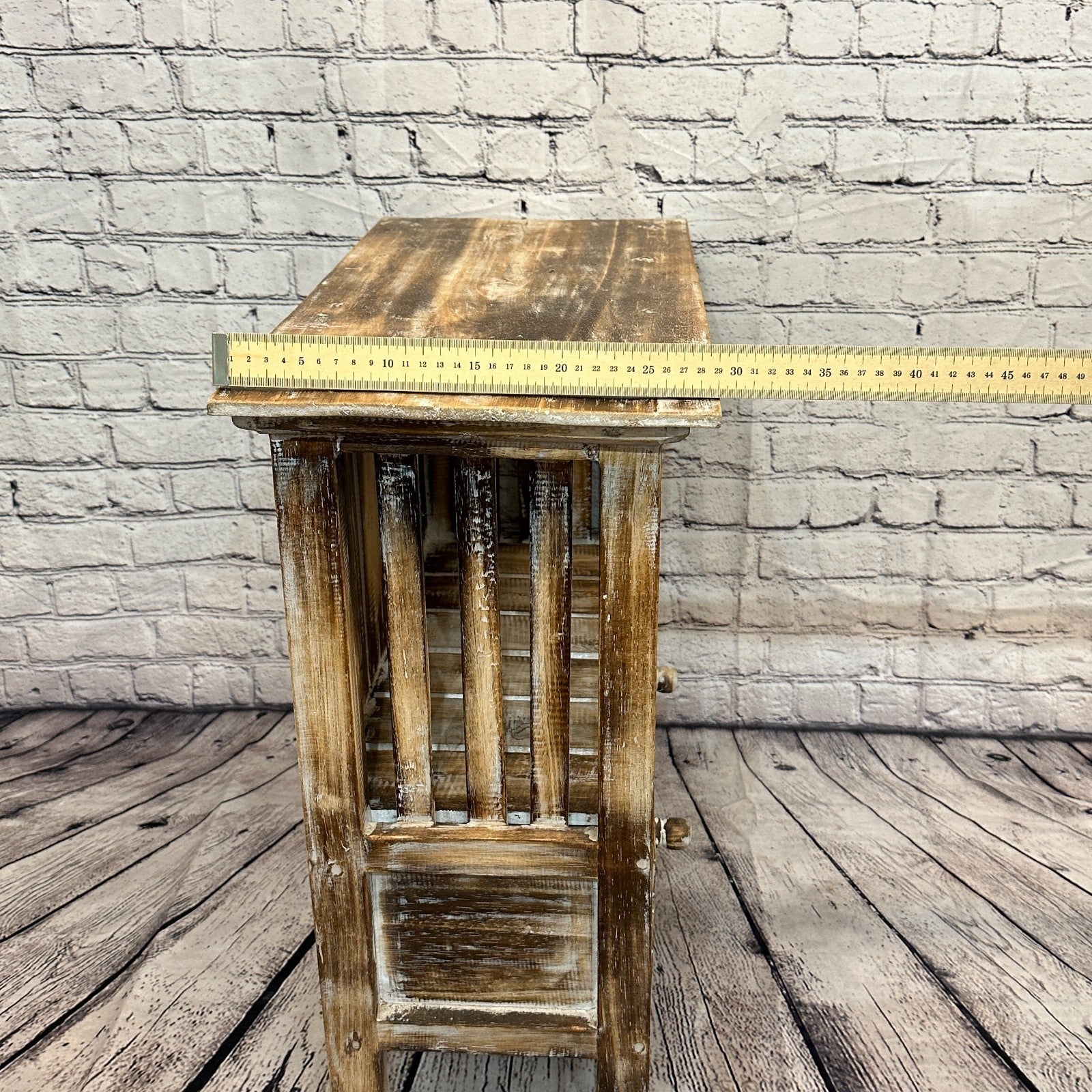 60cm x 60cm Brown 2 Draw Wooden Side Cabinet Living Hallway Storage Furniture7