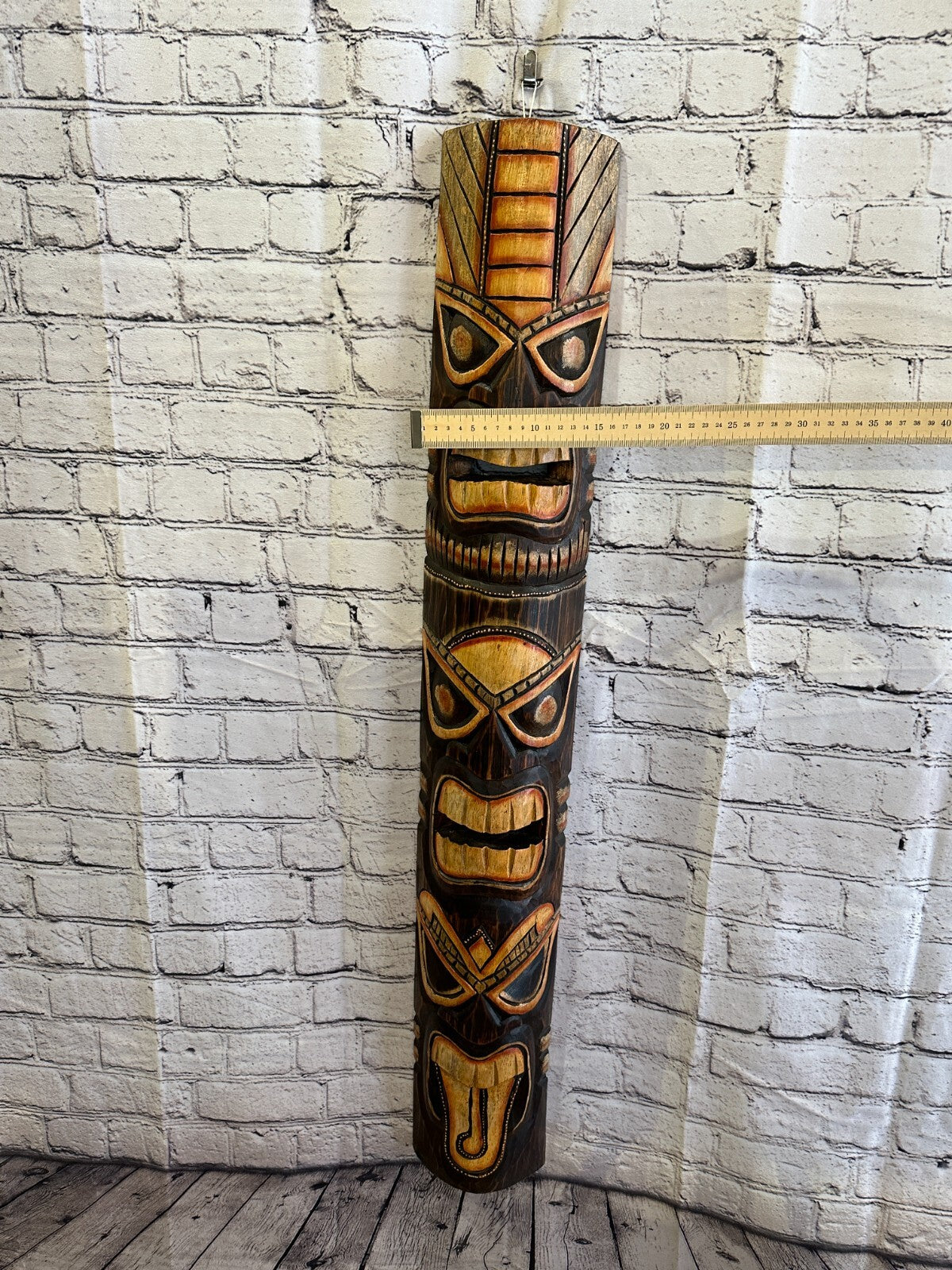 100cm Tiki Bar Mask Sign Decoration Wall Hanging Mask Wood Carving Design 24