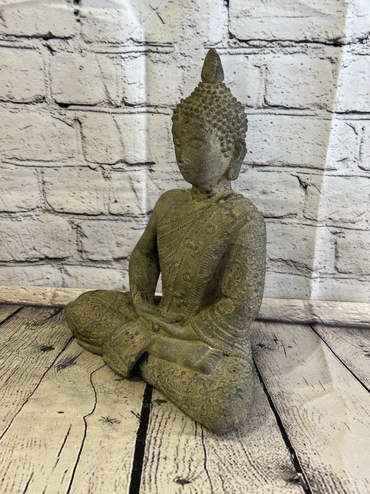 Spike Buddha Stone Garden 30cm x 20cm Ornament Outdoor Indoor Statue Hindu1