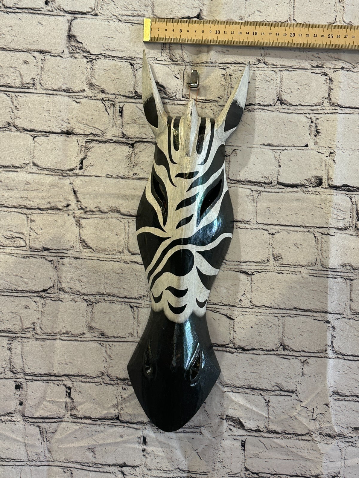 50cm Zebra Marking Hand Carved Fair Trade Wooden Animal Wall Art Wall Hang Mask4