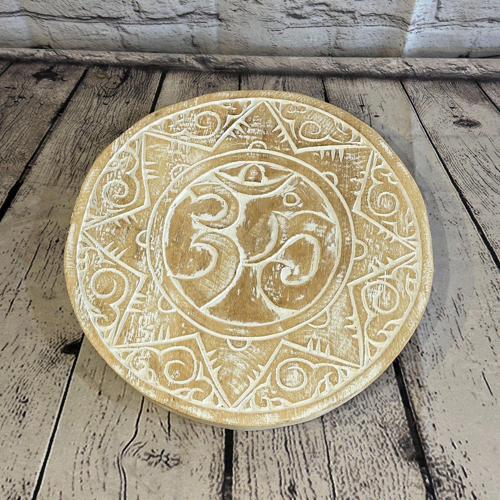 30cm Cream Style Wall Decoration Om Lucky Coin Designer Mask Wooden Handmade3