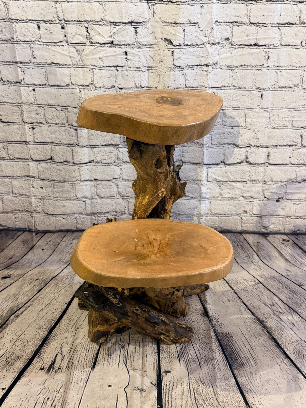 60cm x 40cm Double Wooden Coffee Root Sculpture Garden Teak Root Ornament Carved3