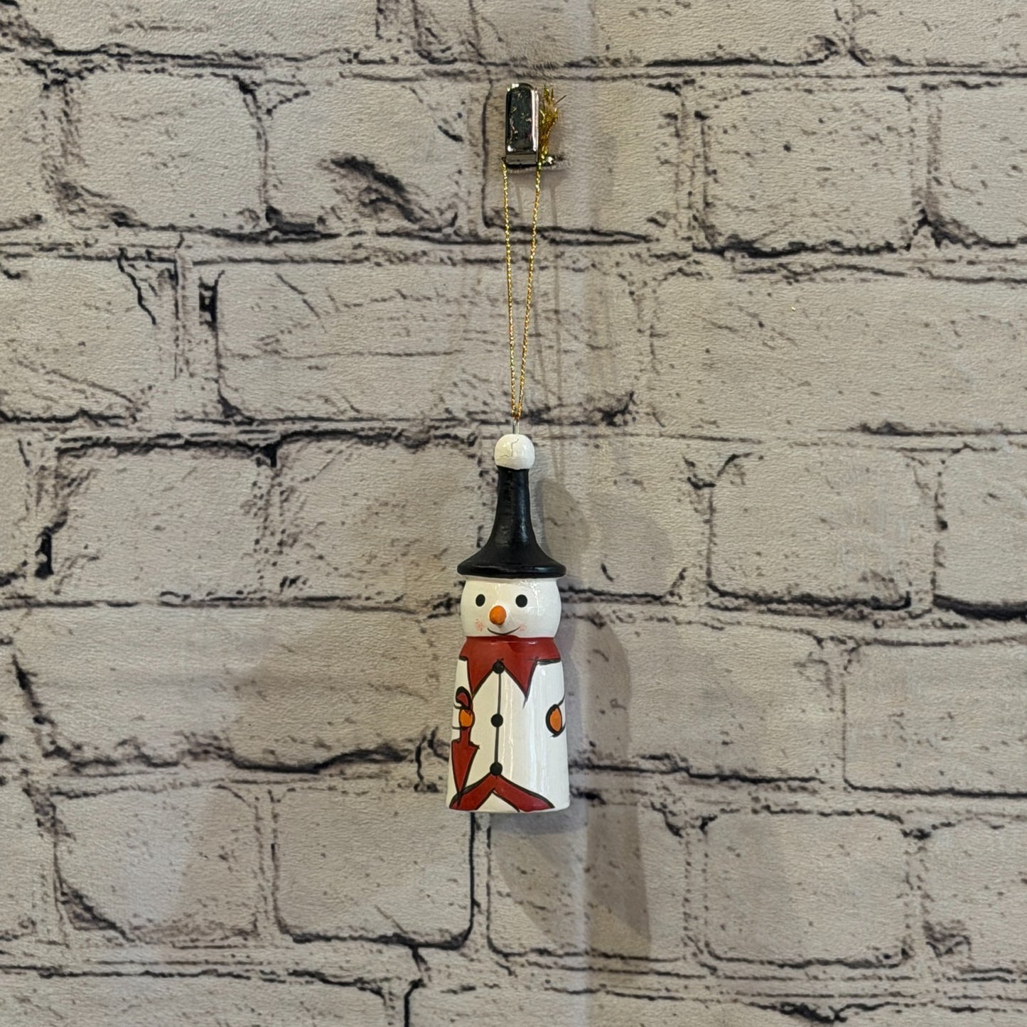 12cm Wall Hanging Snowman Christmas Figurine Folk Art Wood Handmade2