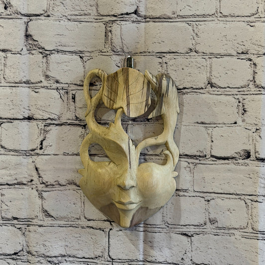 Wooden Soulmate Mask Wall Art Hibiscus Wood Hand Carved Fair Trade Design 20