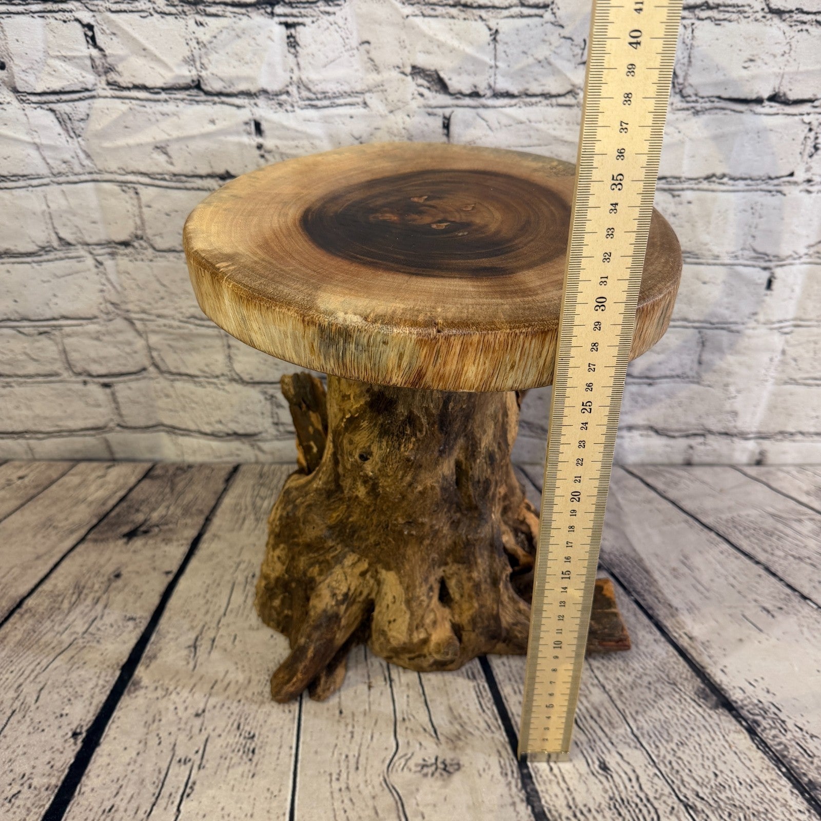 30cm x 25cm Wooden Coffee Root Sculpture Garden Teak Root Ornament Carved No 64