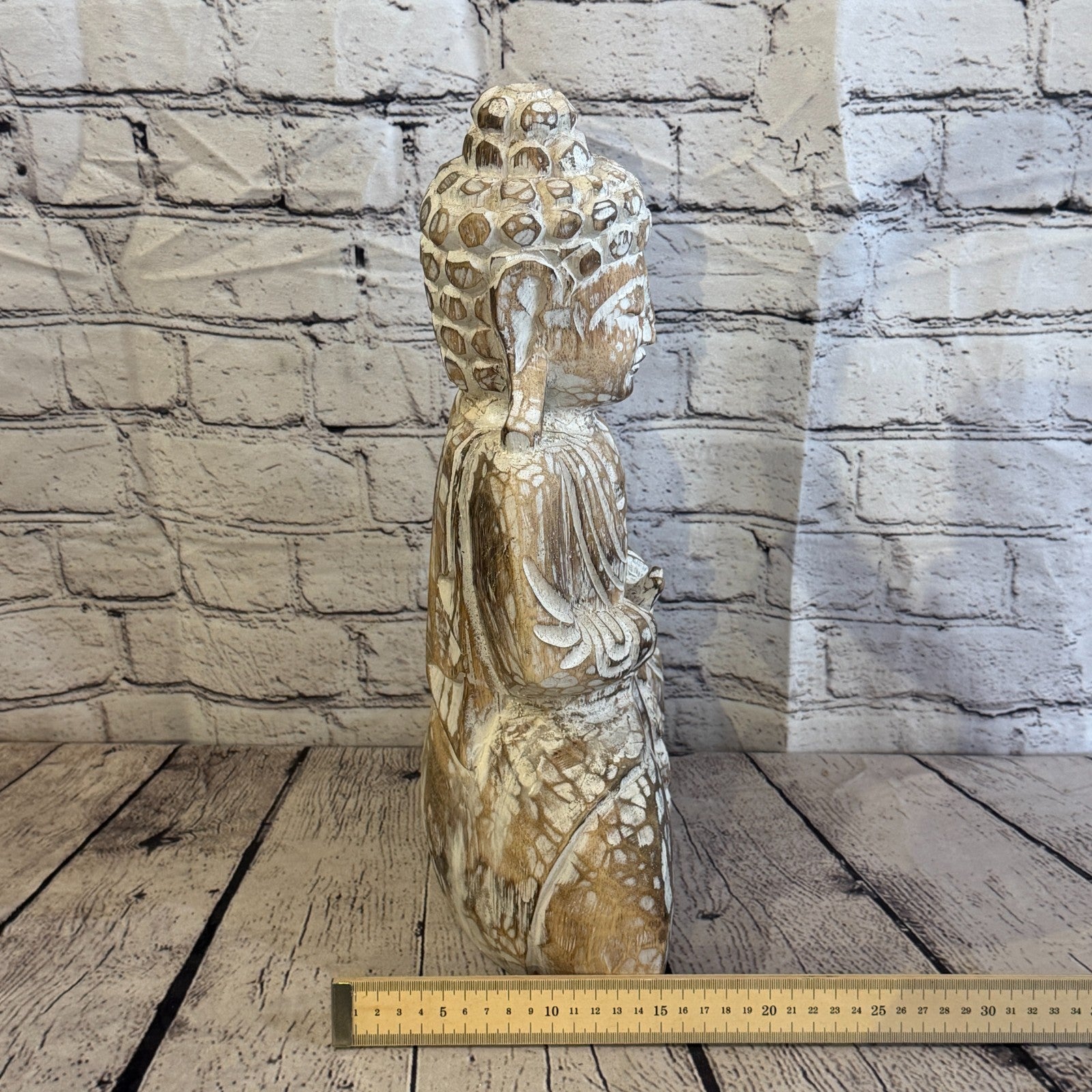 40cm Brown Meditating Buddha Ornament Sculpture Statue Buddhas Hand Carved Wood7