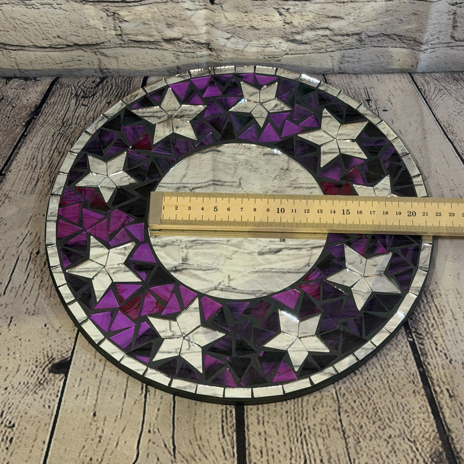 Purple Star Black Mosaic Tile Wall Mirror 30cm x 30cm 12 Inches Handmade5