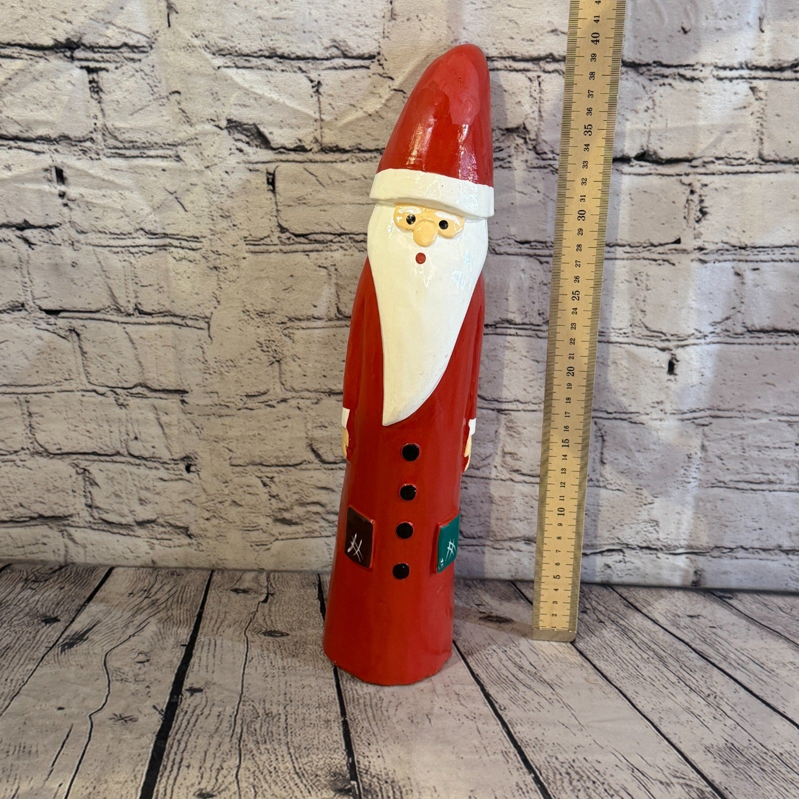 40cm x 10cm Santa Claus Father Christmas Handcrafted Wood Xmas Ornament5