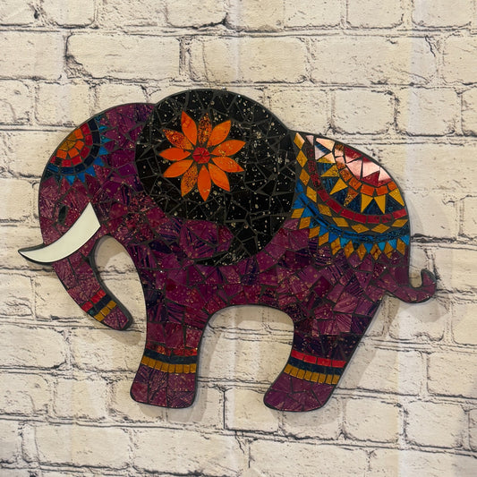 Purple Elephant Mosaic Tile Wall Mirror 40cm x 40cm 16 Inches Handmade0