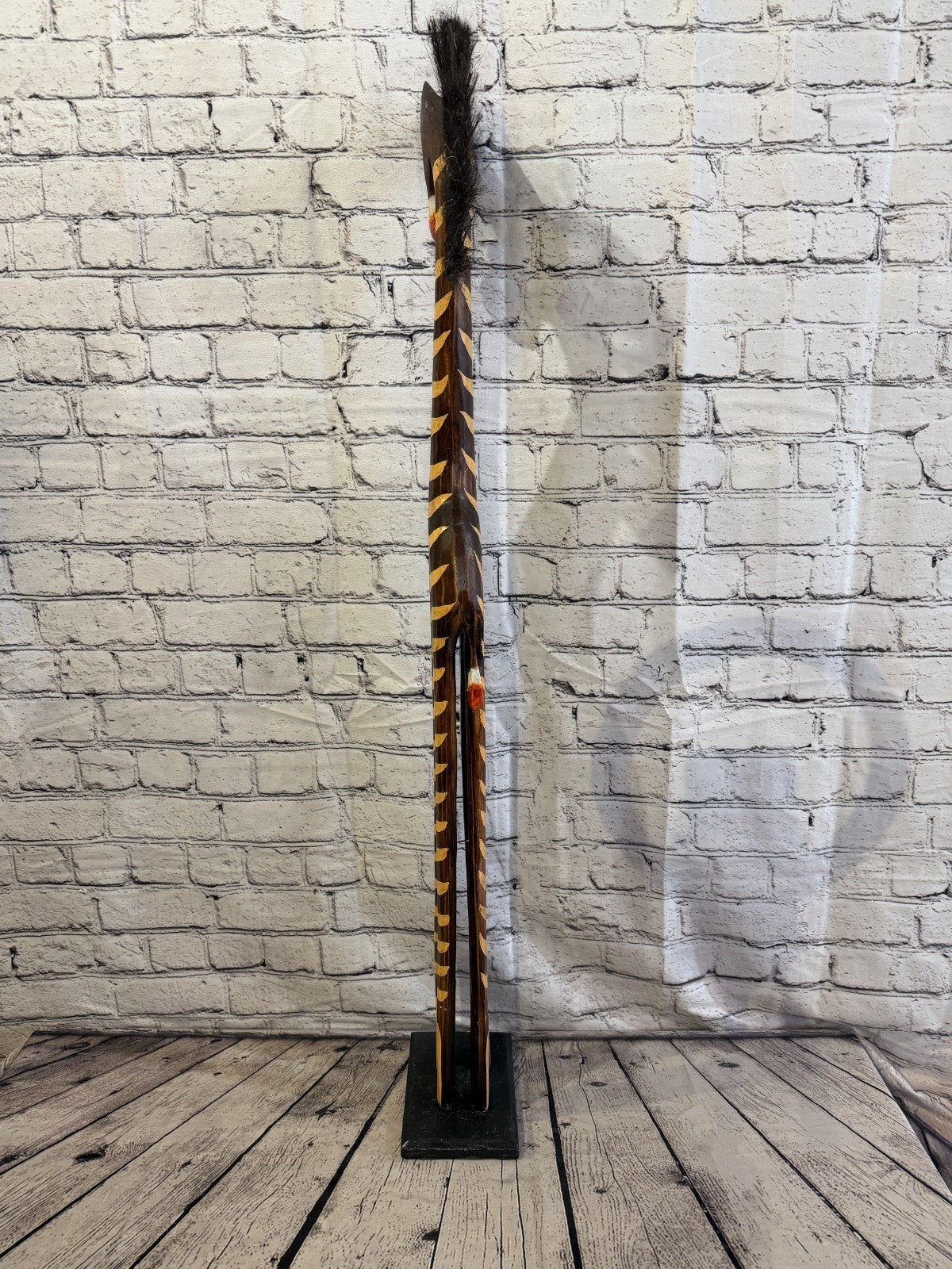 100cm Painted Wooden Horse Standing Single Carved Solid Wood Zebra Handmade4