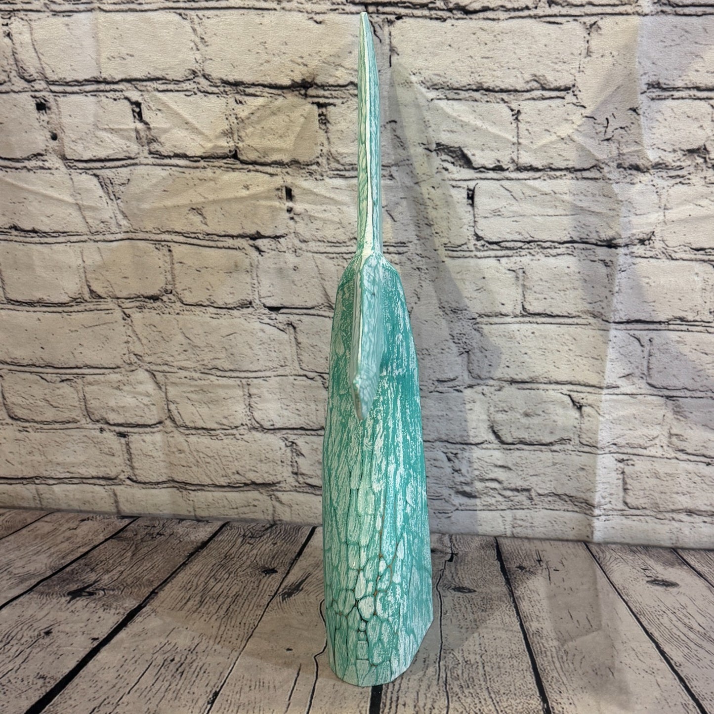 40cm x 40cm Whale Tail Green Fish Wood Coastal Ocean Bathroom Decoration3