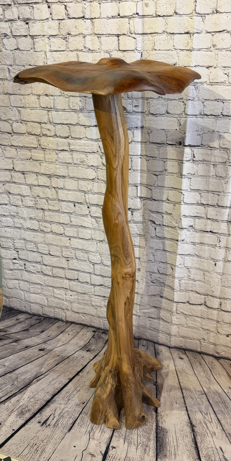 120cm x 50cm Dome Wooden Mushroom Toadstool Sculpture Garden Teak Root Ornament2