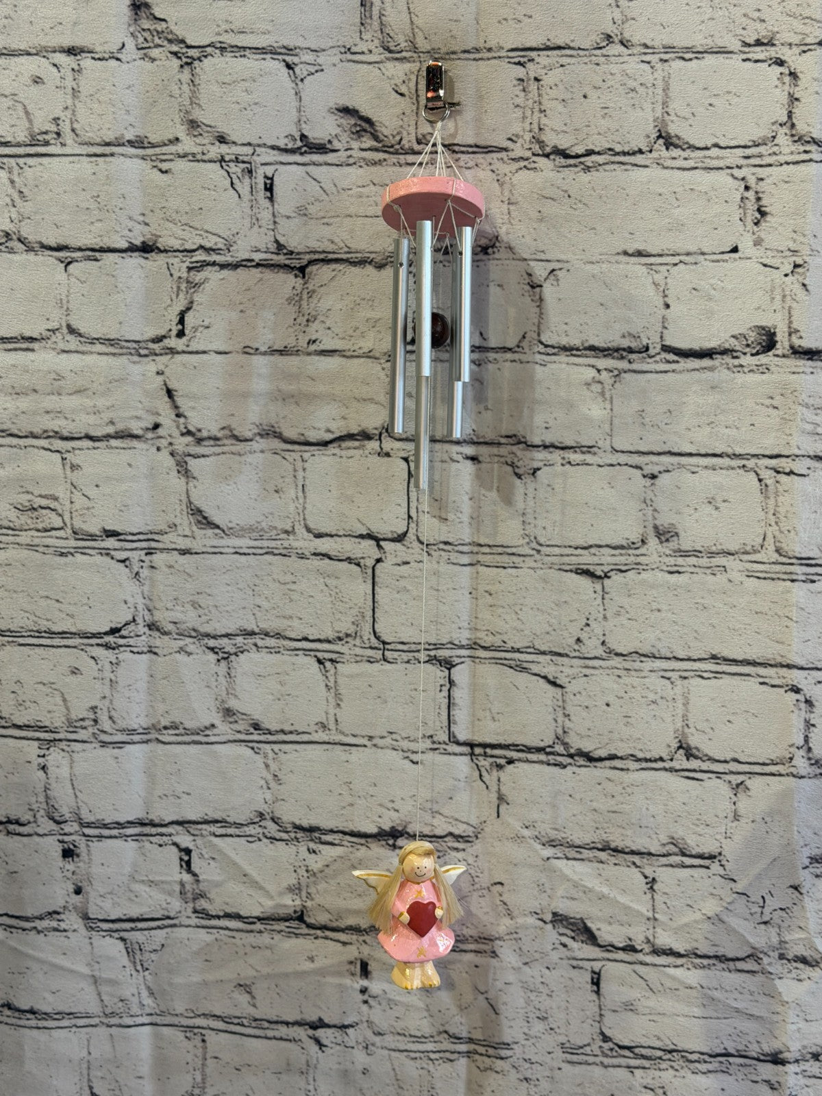 Pink Fairy Angel Wind Chimes Romantic Metal Art Wind Bells Outdoor Hanging2