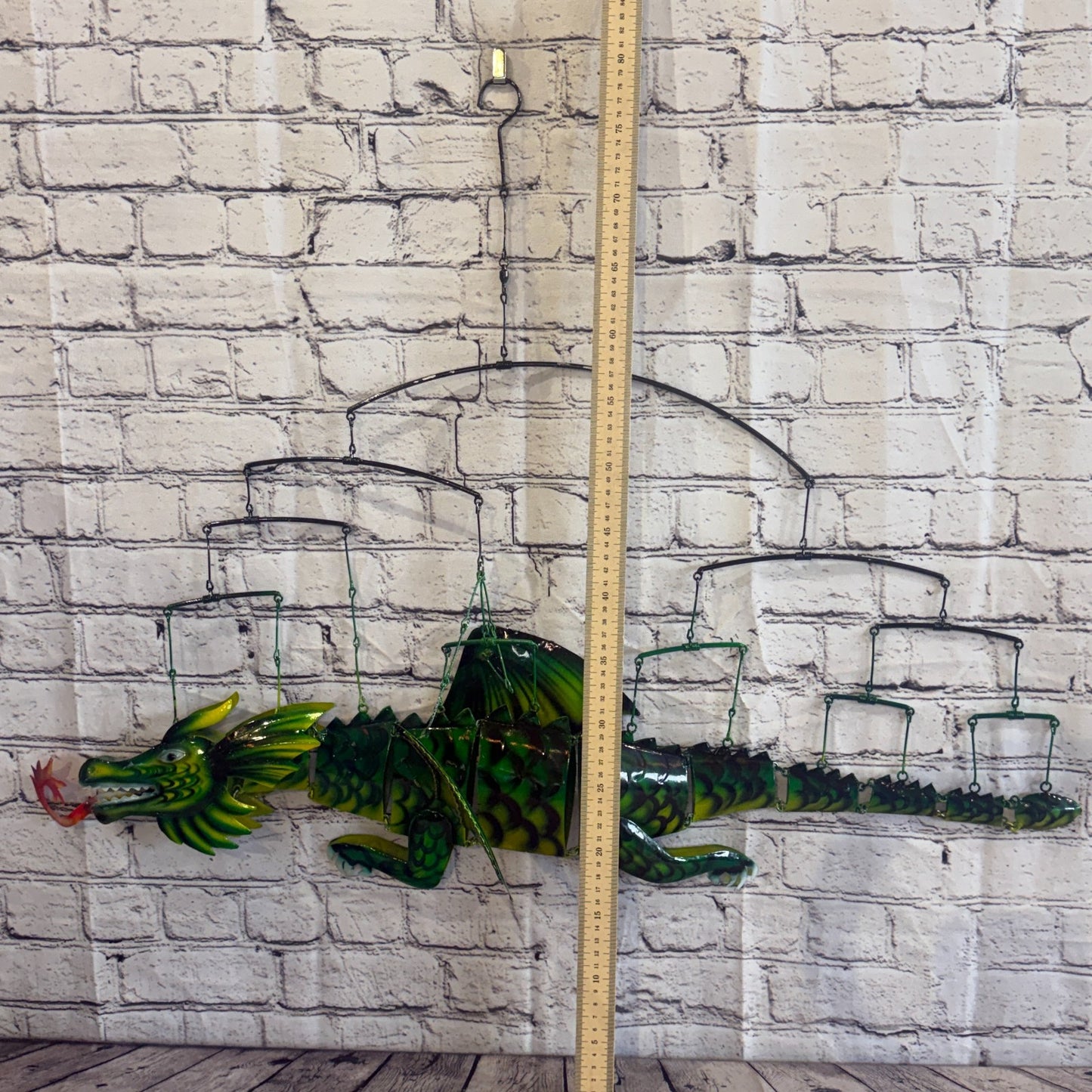 100cm x 50cm Green Metal Dragon Wall Art Dragon Sculpture Metal Wall Hanging4