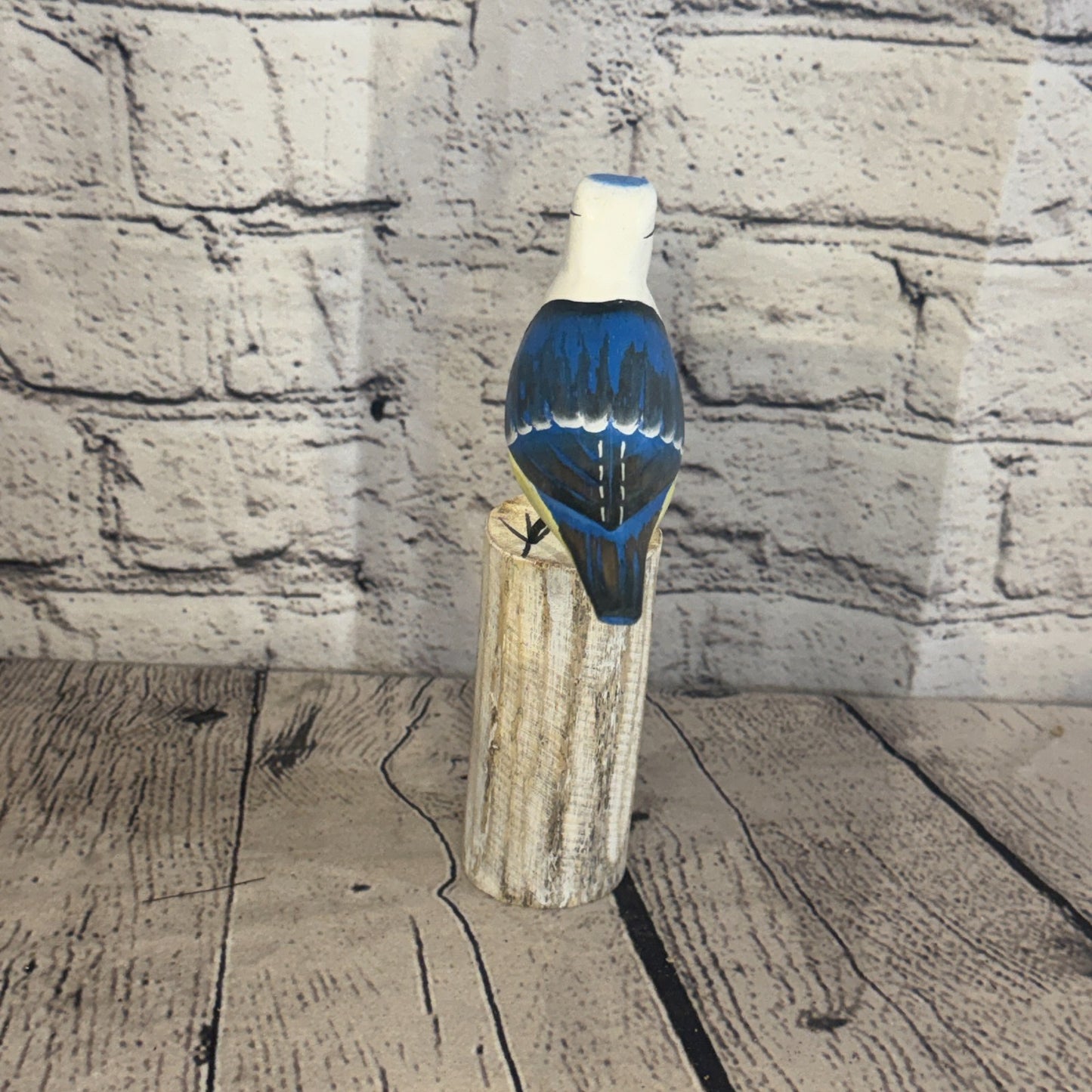 20cm Blue Tit Wooden Bird Ornament Seaside Coastal Nautical Handcrafted Decor5