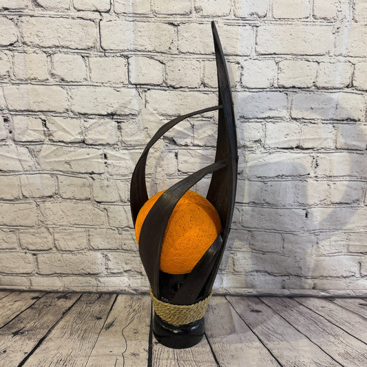Orange Light Brown Natural 55cm Tall Leaf Lamp Twist LED UK Mains Plug Design 30