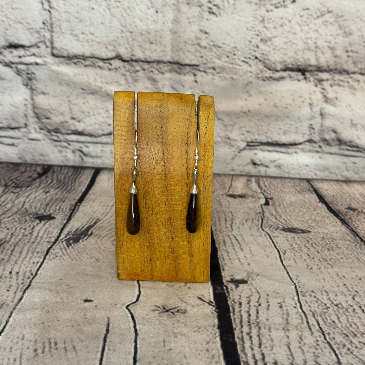 Tiger Eye Tear Drop Solid Stone 925 Silver Dangle Drop Earrings Jewellery0