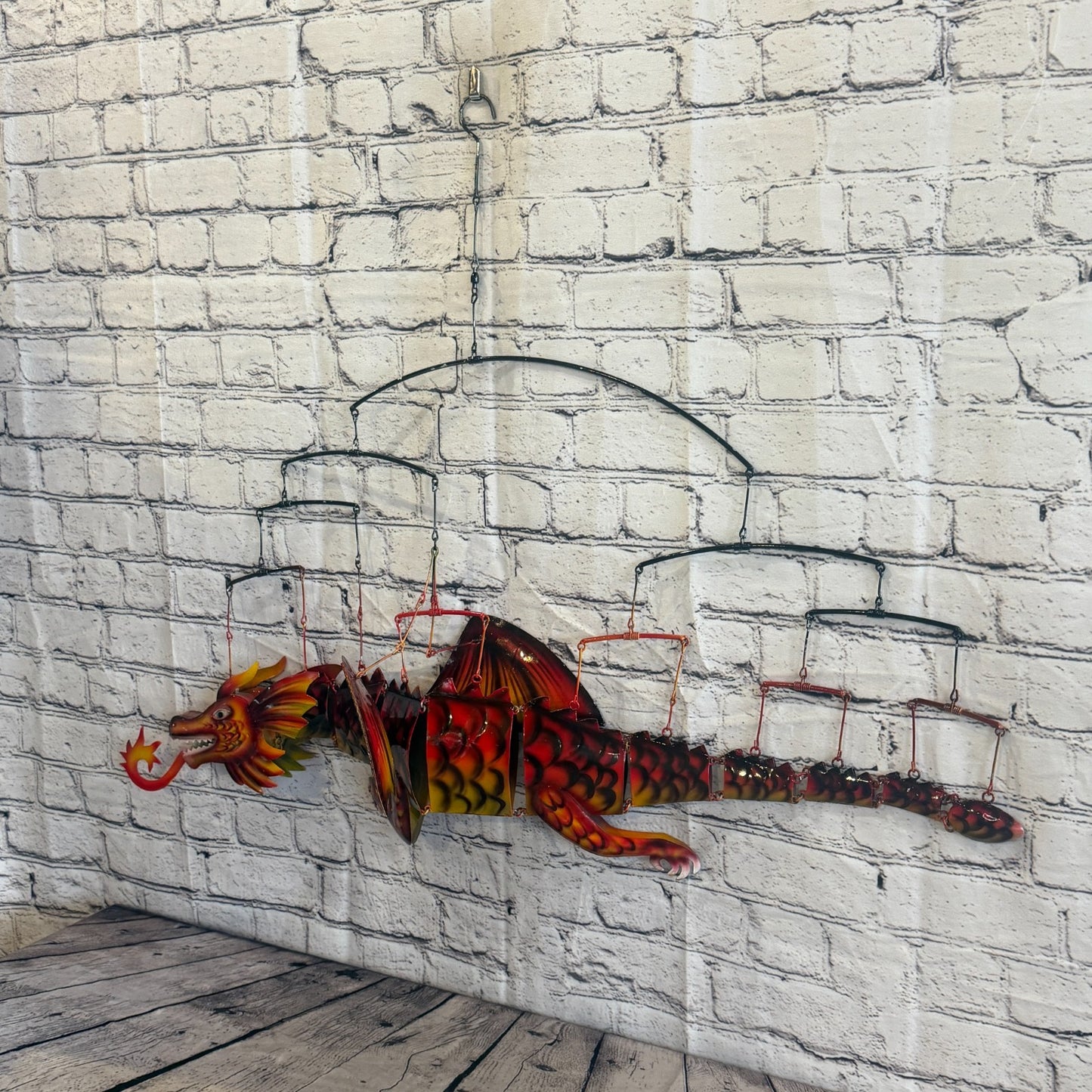 100cm x 50cm Red Metal Dragon Wall Art Dragon Sculpture Metal Wall Hanging Art2