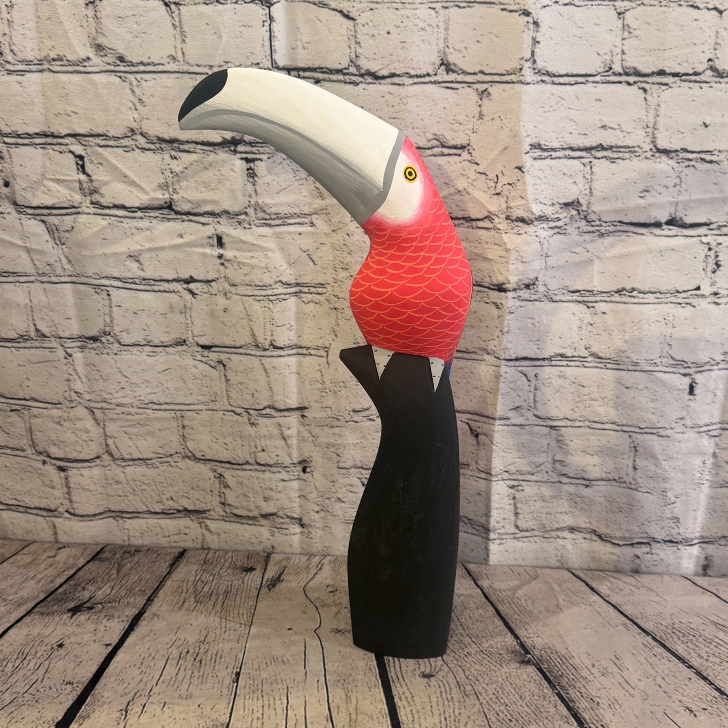 40cm Bright Red Toucan Bird Ornament Statue Fair Trade Hand Made Carved Wood2