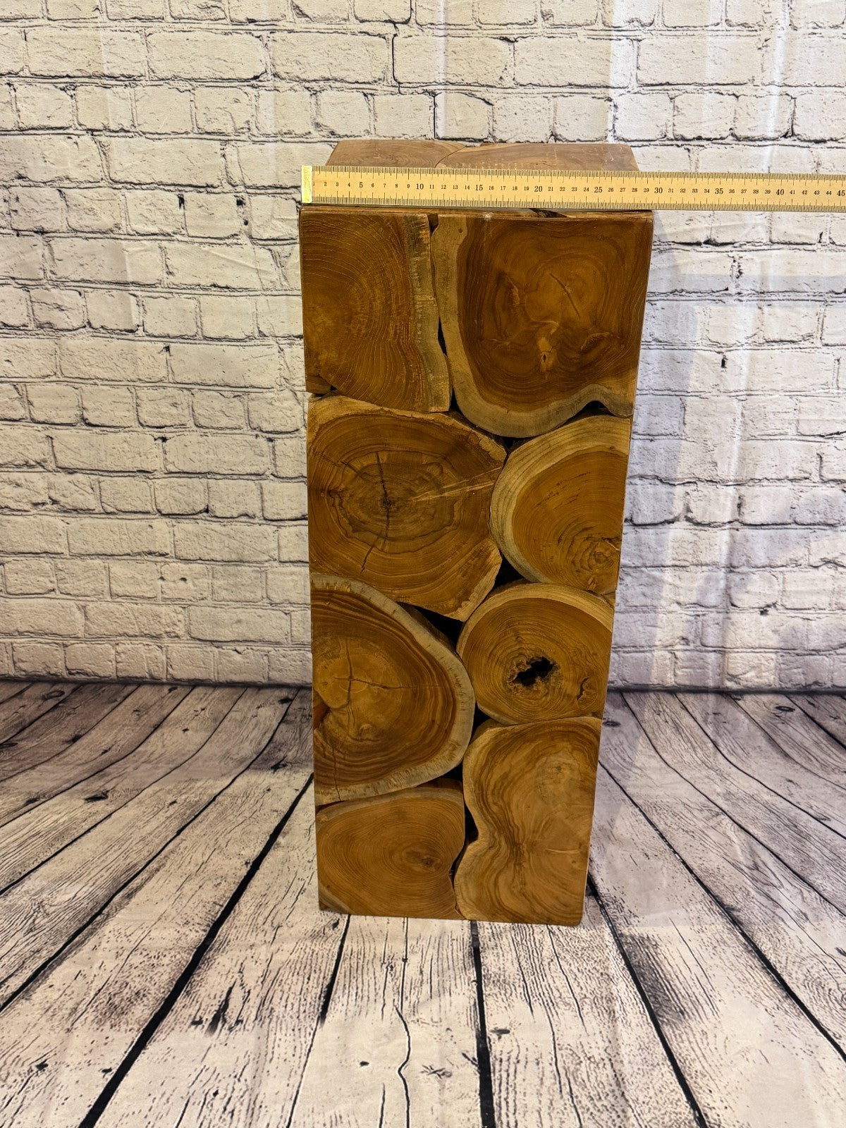 80cm x 30cm x 30cm Wooden Teak Wood Slice Cube Table Sculpture Root Ornament5