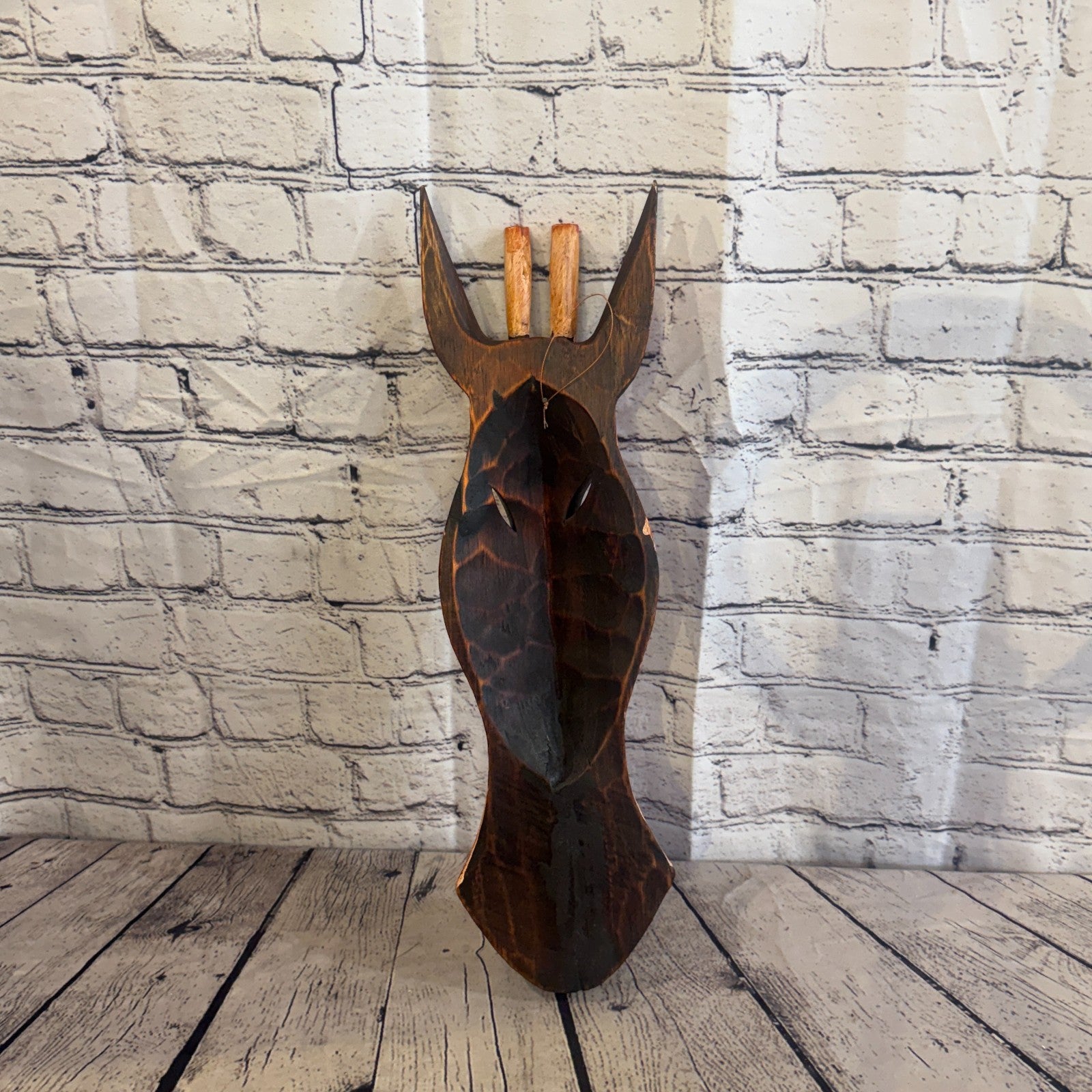 80cm Giraffe Paint Hand Carved Fair Trade Wooden Animal Wall Art Wall Hang Mask5