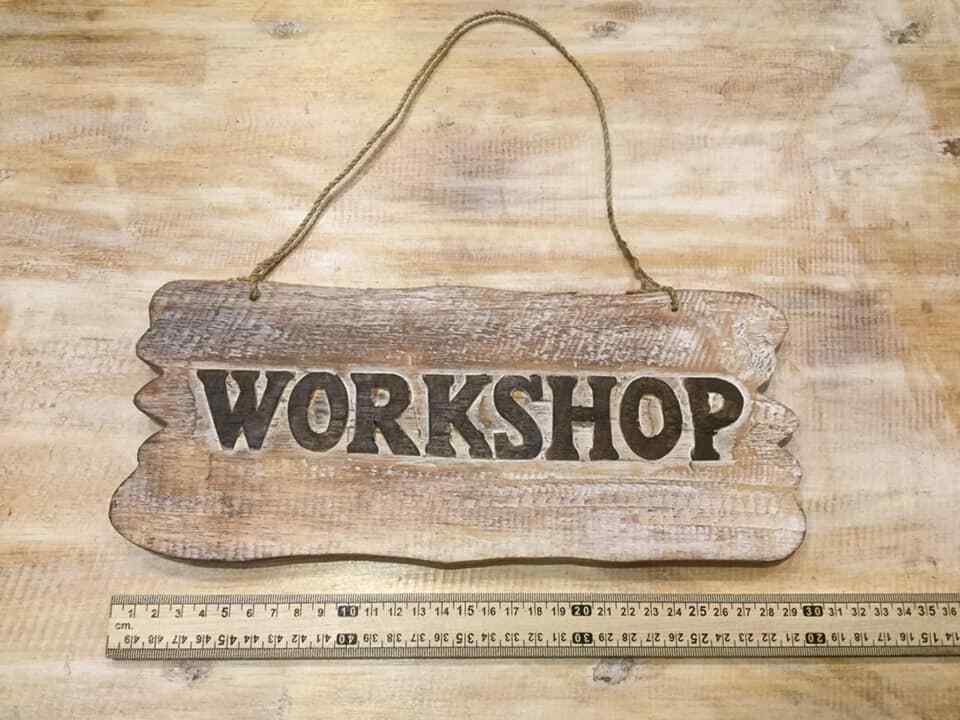 Workshop Word Sign Plaque Outdoor Garden Shed Den Bar Shop 30cm x12cm2
