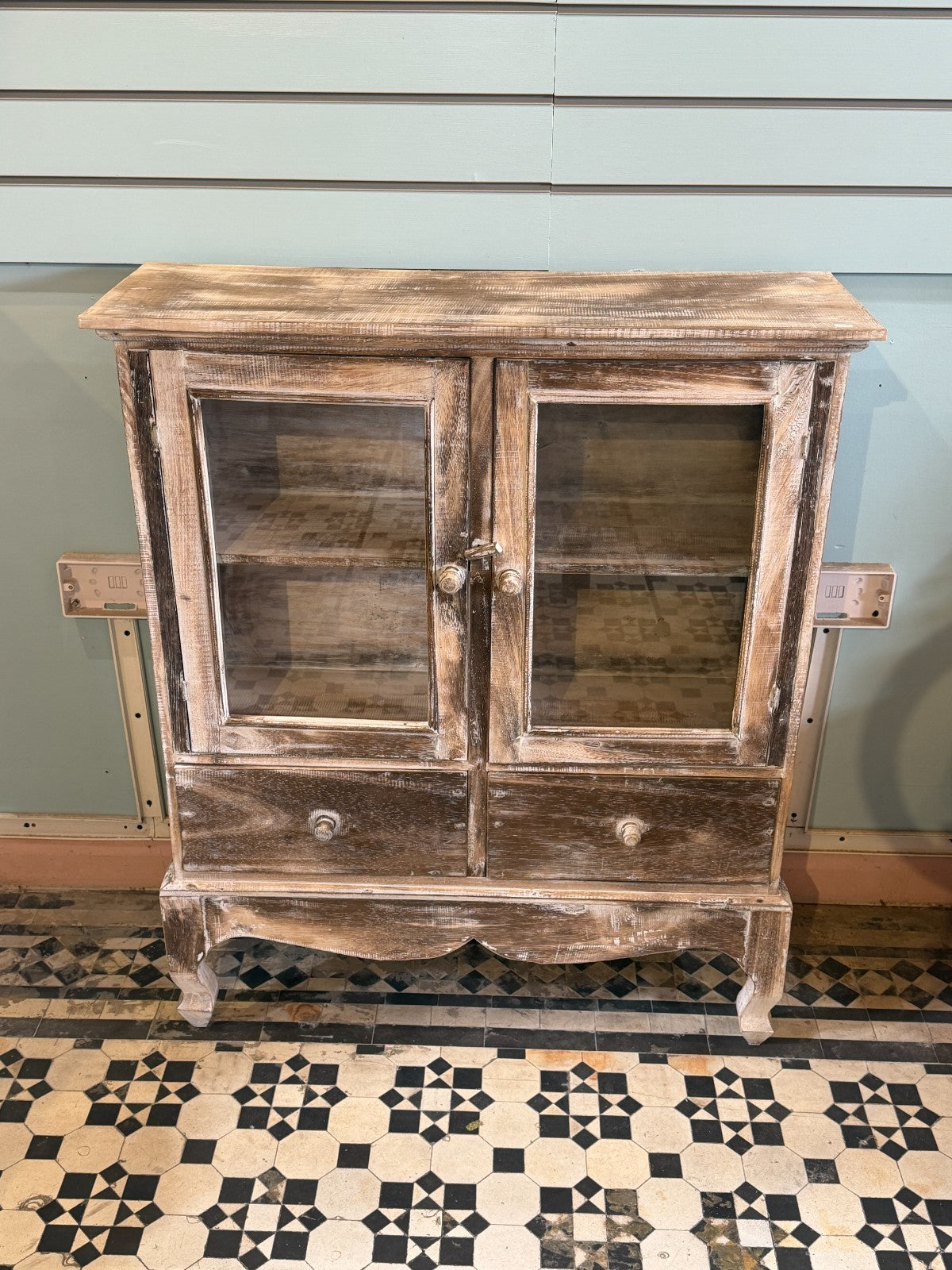 85cm x 90cm Brown 2 Door Table Wooden Side Cabinet Living Storage Furniture1