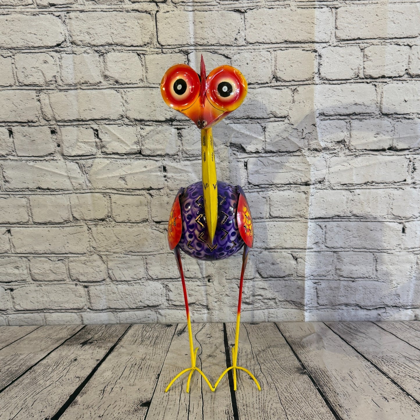 50cm x 35cm Emu Ostrich Bird Purple Metal Tin Standing Ornament Statue1