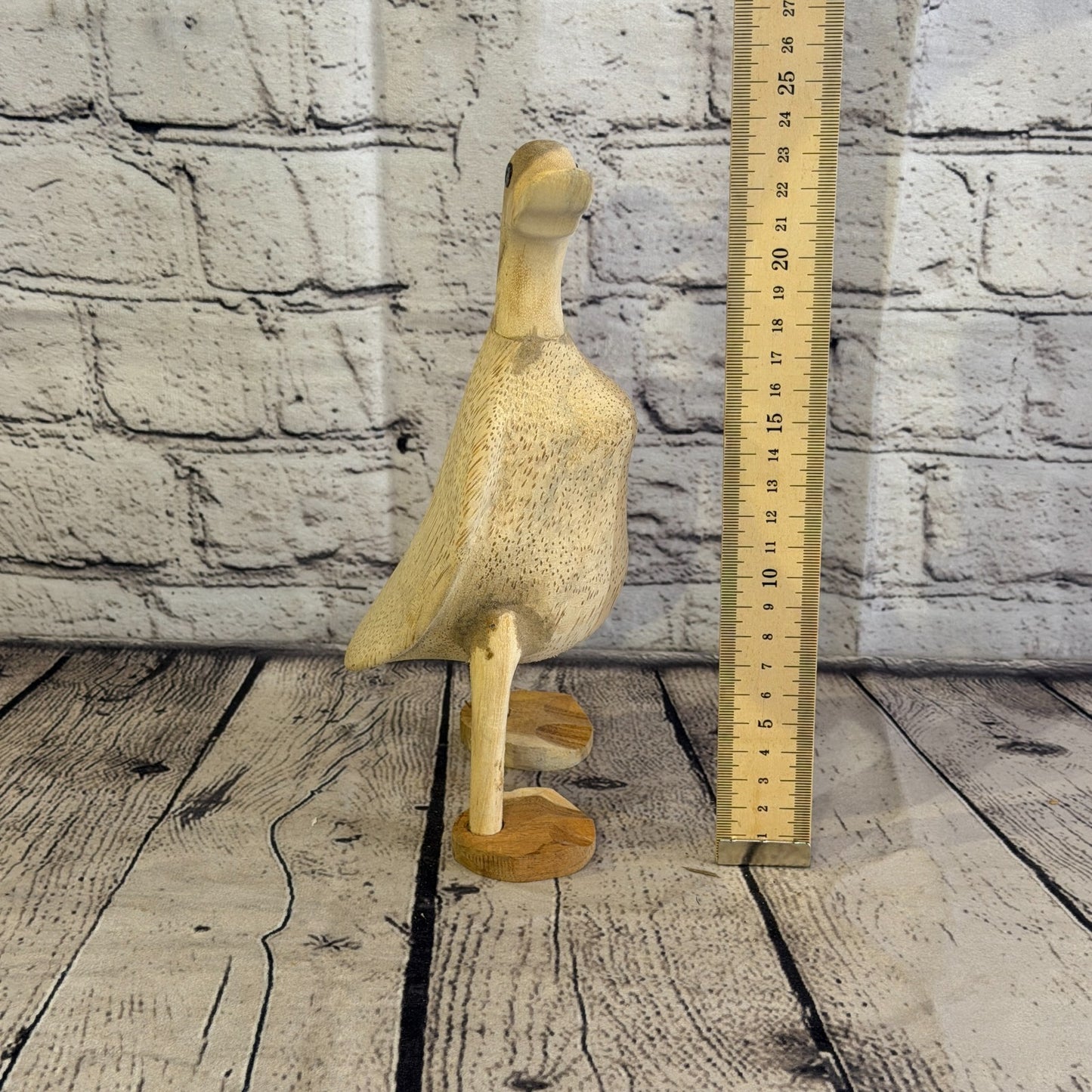 Looking Right 25cm Tall Wooden Smooth Duckling Baby Duck Bamboo Root Fairtrade6