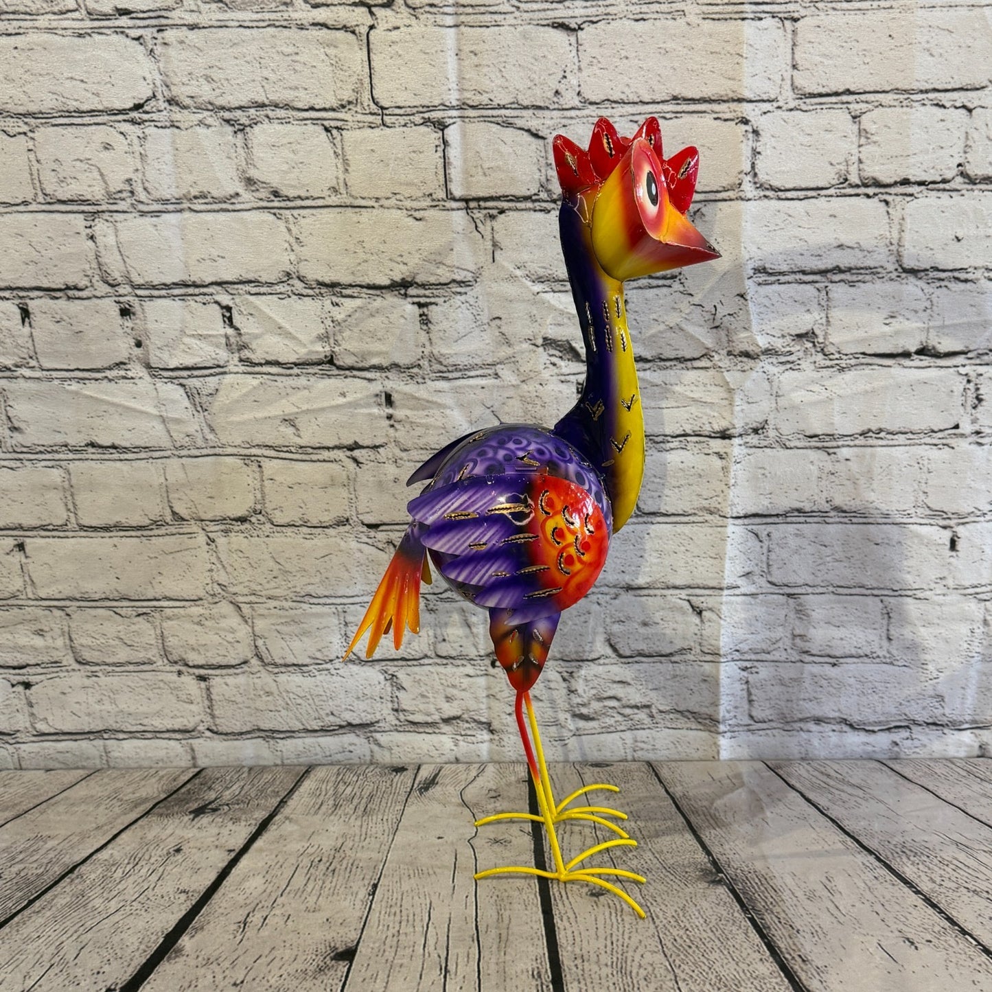 50cm x 35cm Emu Ostrich Bird Purple Metal Tin Standing Ornament Statue3