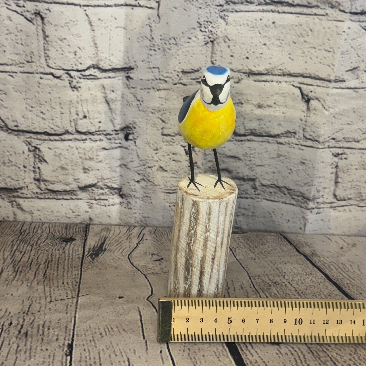 20cm Blue Tit Wooden Bird Ornament Seaside Coastal Nautical Handcrafted Decor8