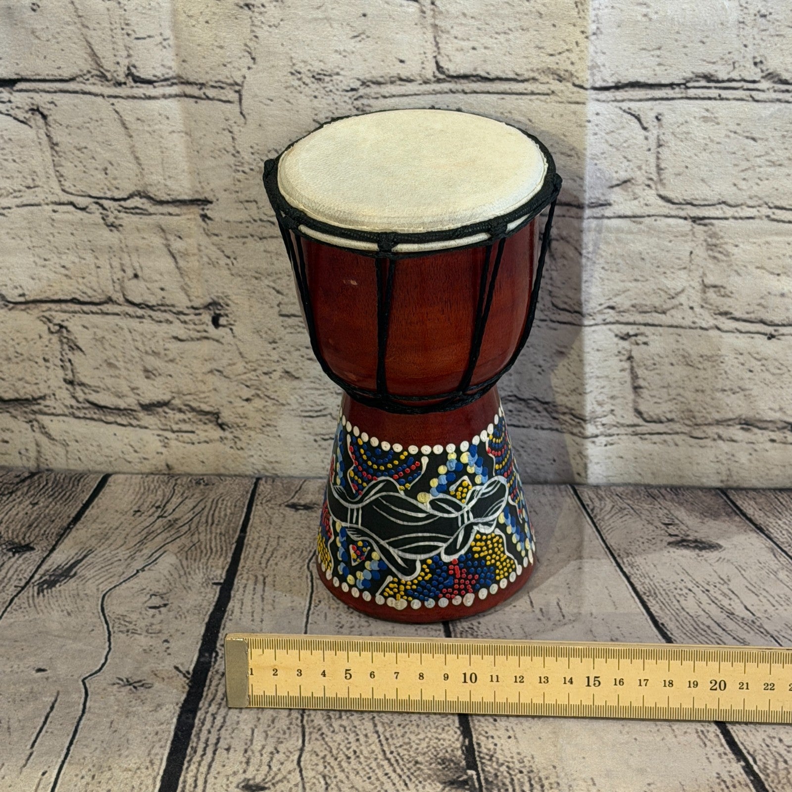 20cm Painted Djembe Drums Musical Instrument Hand Made Fair Trade Dot Painted4