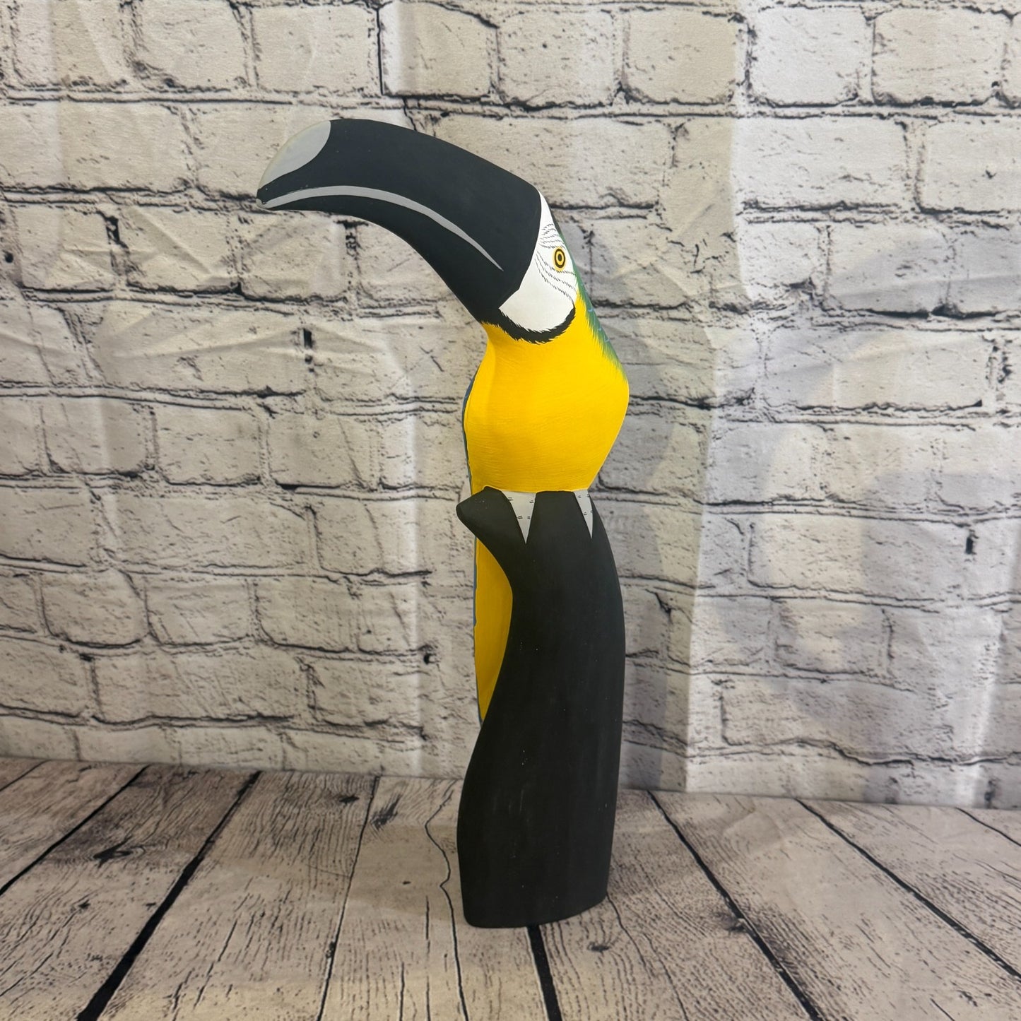 40cm Bright Blue Toucan Bird Ornament Statue Fair Trade Hand Made Carved Wood2