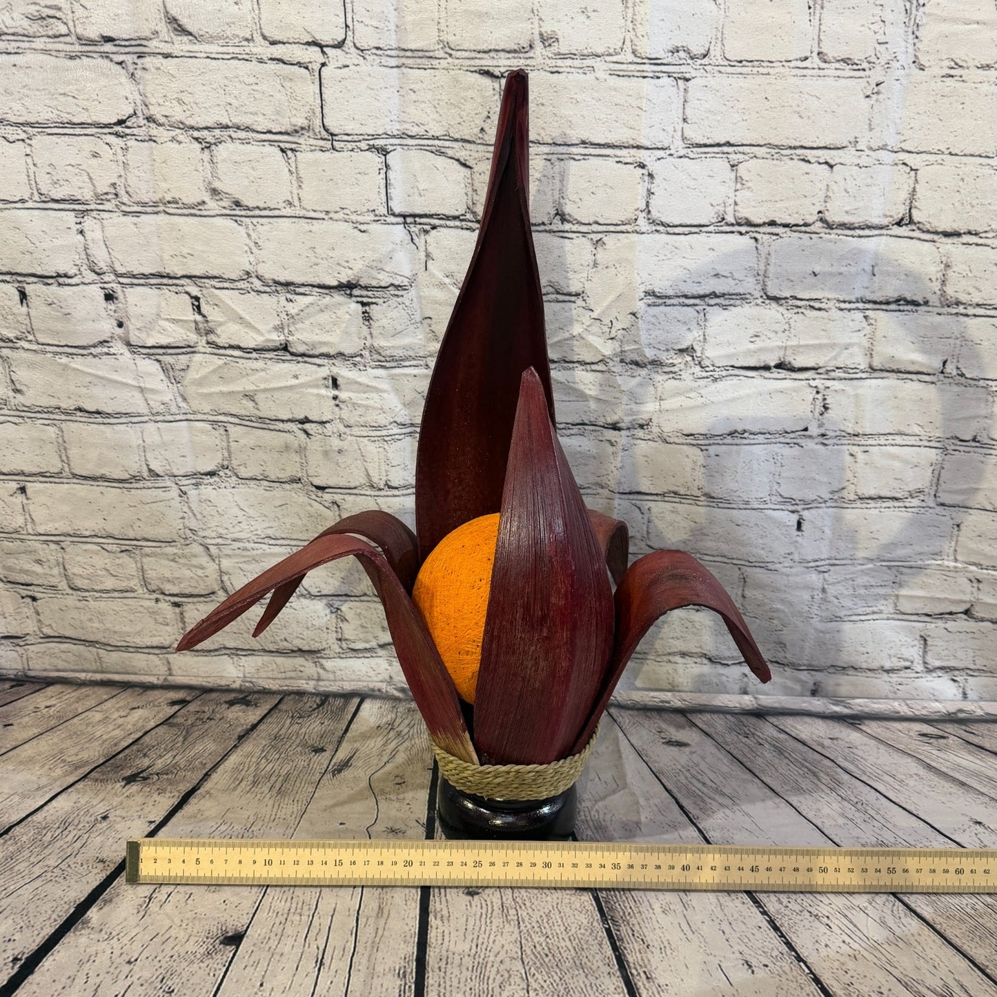 Orange Light Red Natural 55cm Tall Leaf Lamp Twist LED UK Mains Plug Design 16
