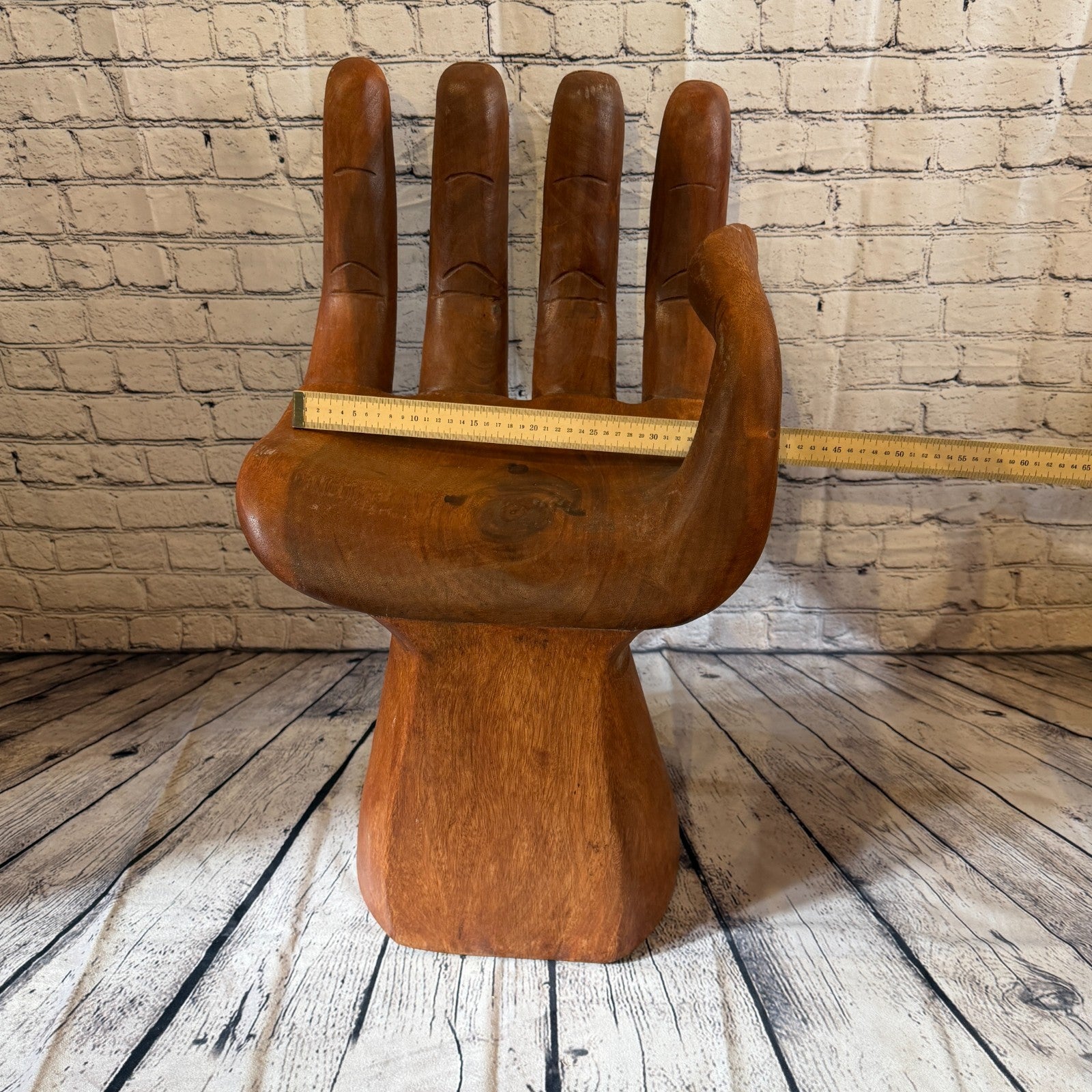 70cm x 40cm x 35cm Left Hand Indonesian Carved Hand Chair Wood Carving Sculpture6