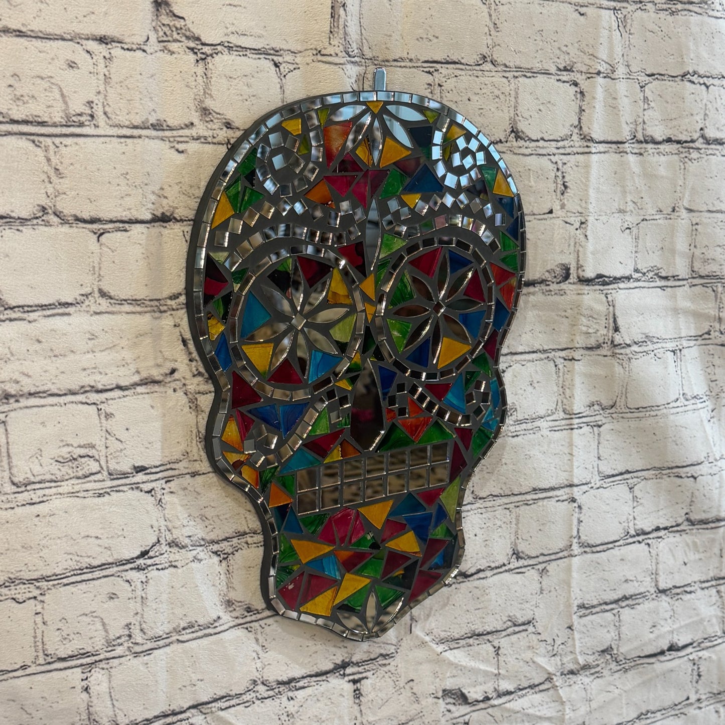Rainbow Skull Mosaic Tile Wall Mirror 40cm x 28cm 16 Inches Handmade New1