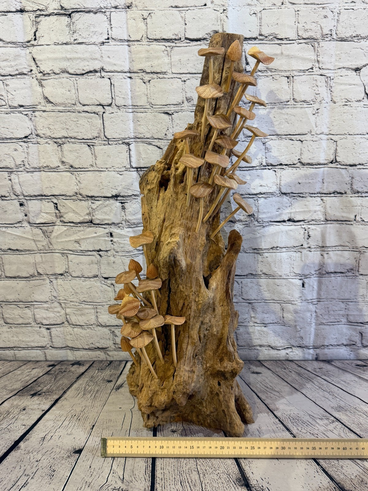 65cm Tall Plain Mushroom Parasite Ornament Natural Carving Fairtrade Wooden5