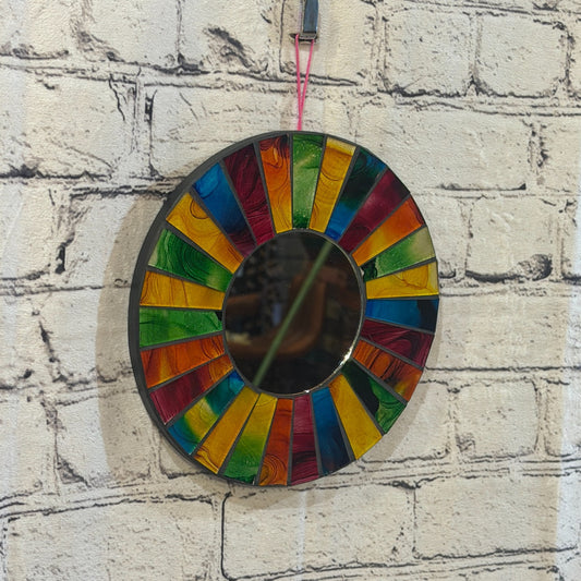 Rainbow Line Black Mosaic Tile Wall Mirror 20cm x 20cm 8 Inches Handmade0