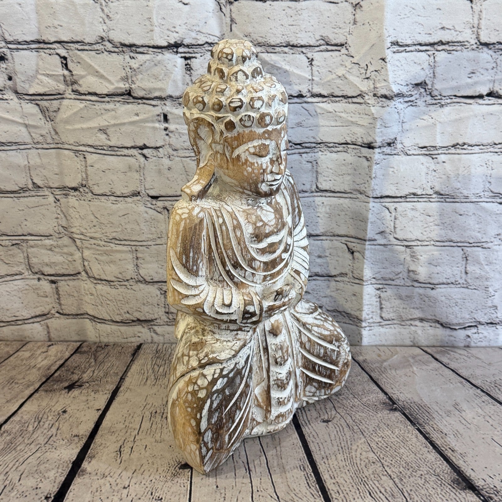 40cm Brown Meditating Buddha Ornament Sculpture Statue Buddhas Hand Carved Wood2