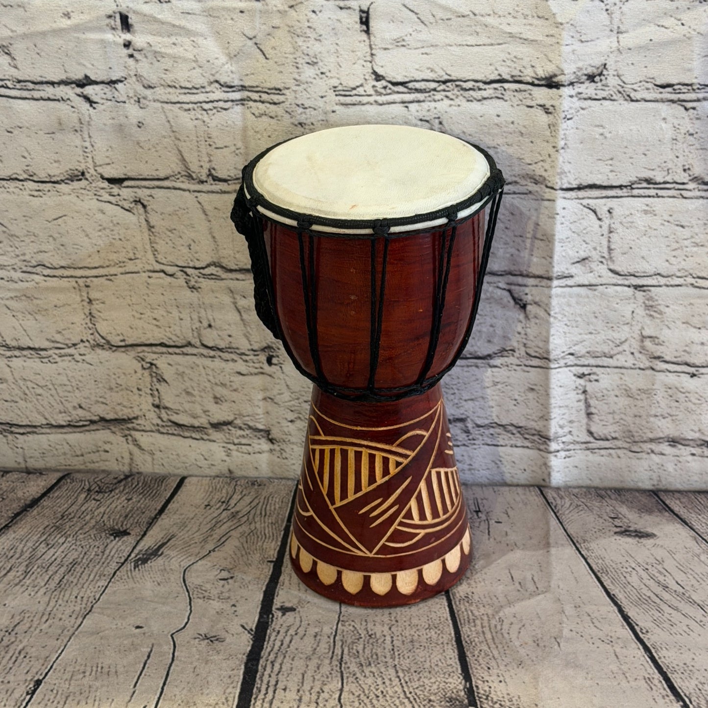 25cm Carved Djembe Drums Musical Instrument Hand Made Fair Trade Dot Painted2