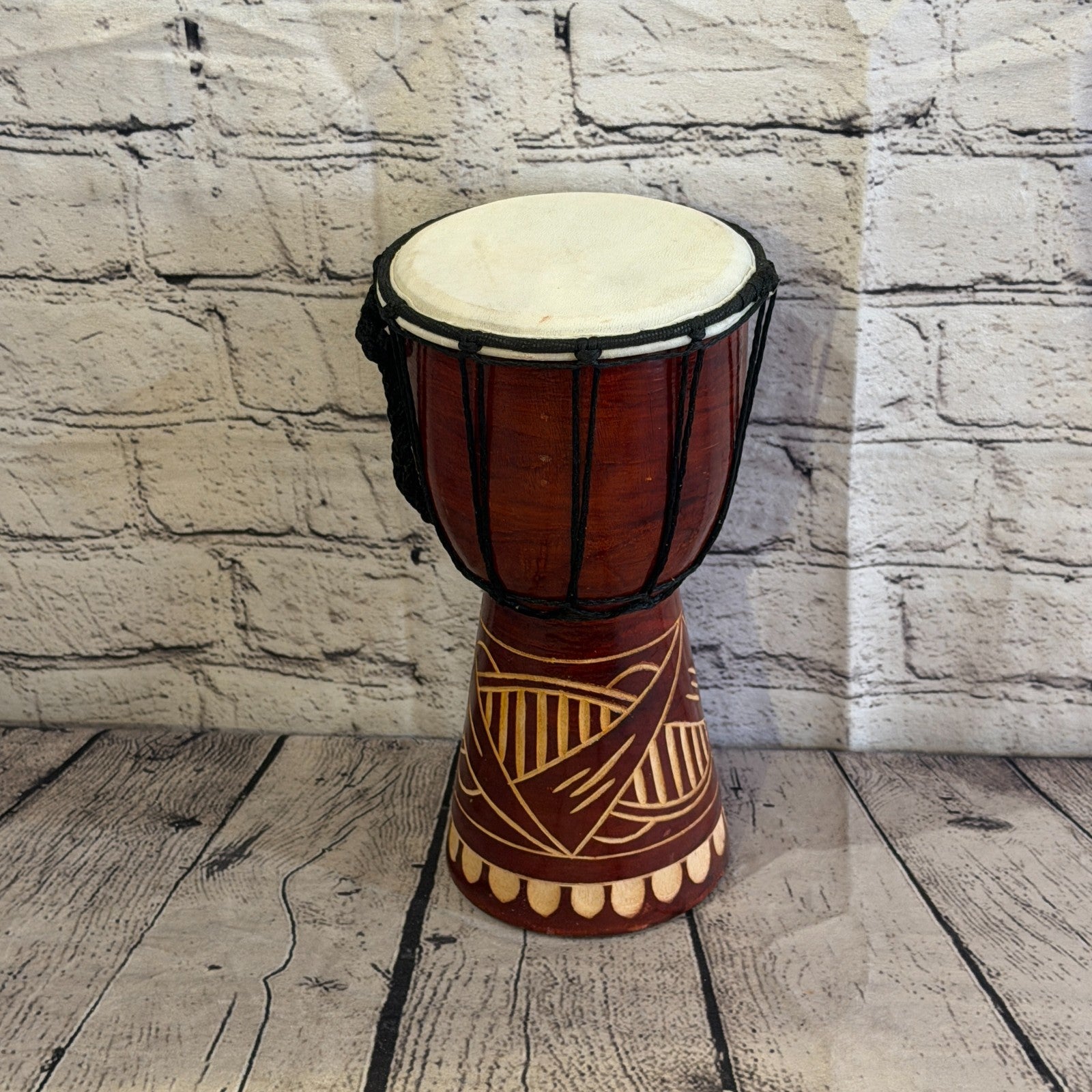 25cm Carved Djembe Drums Musical Instrument Hand Made Fair Trade Dot Painted2