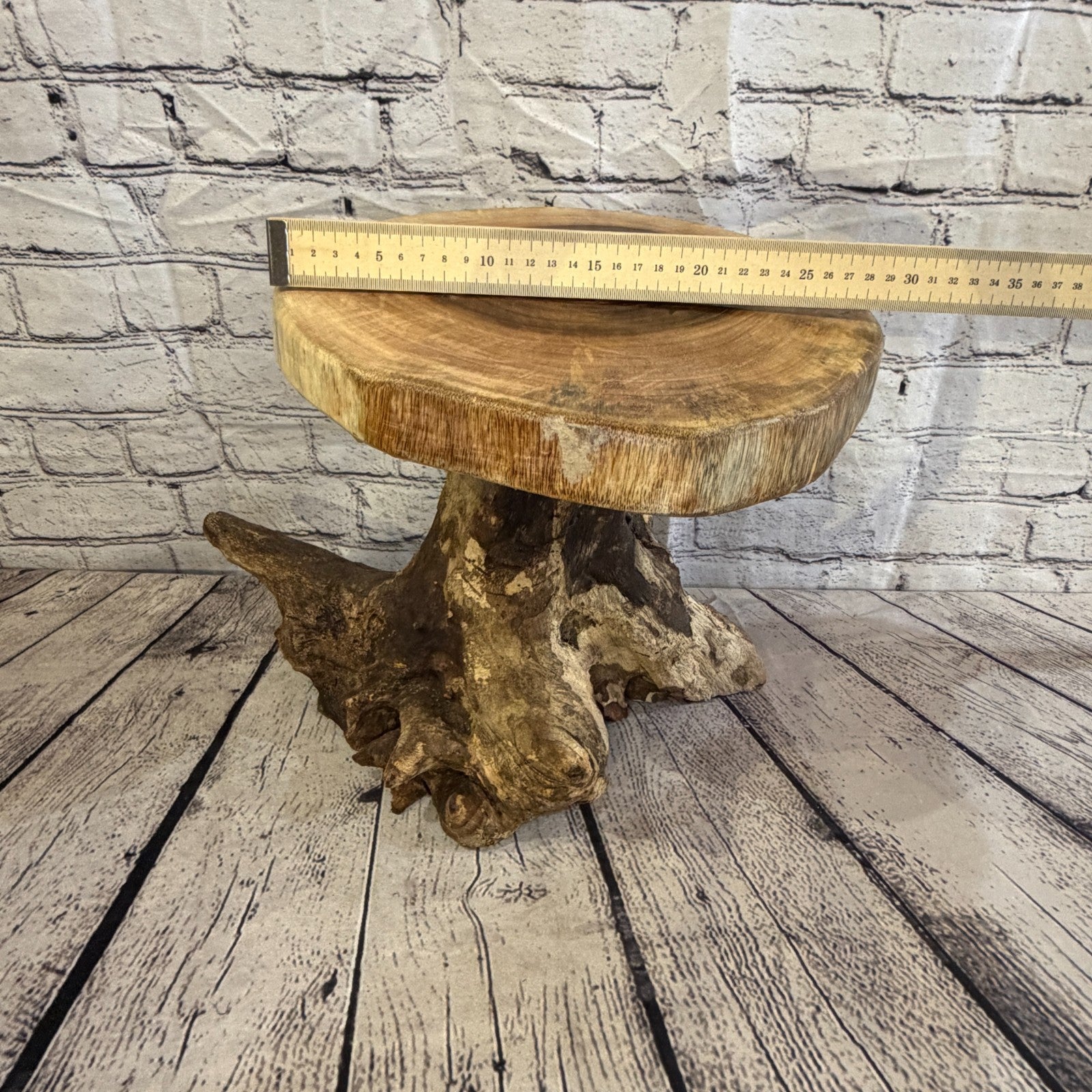30cm x 25cm Wooden Coffee Root Sculpture Garden Teak Root Ornament Carved No 115