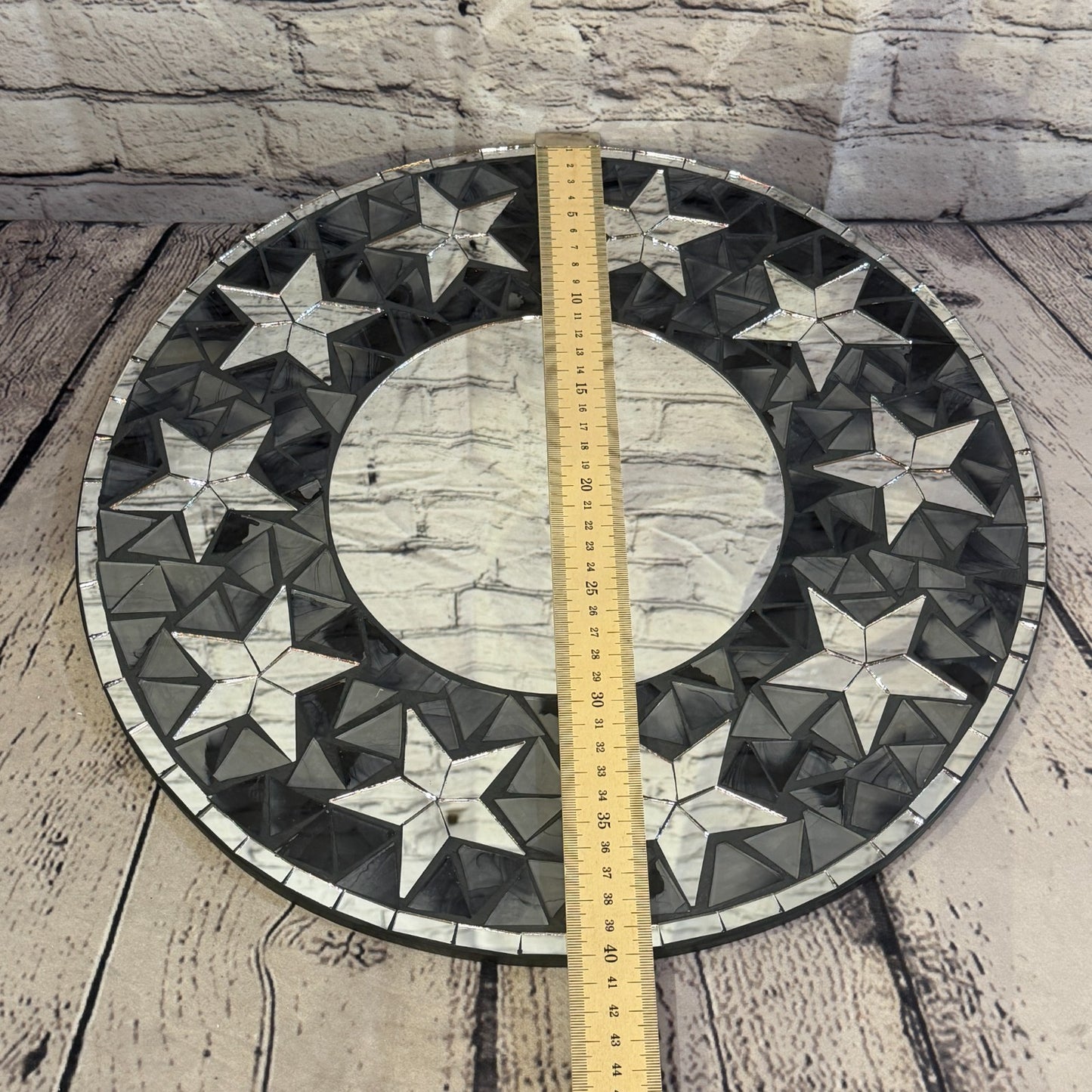 Grey Black Star Black Mosaic Tile Wall Mirror 40cm x 40cm 16 Inches Handmade4