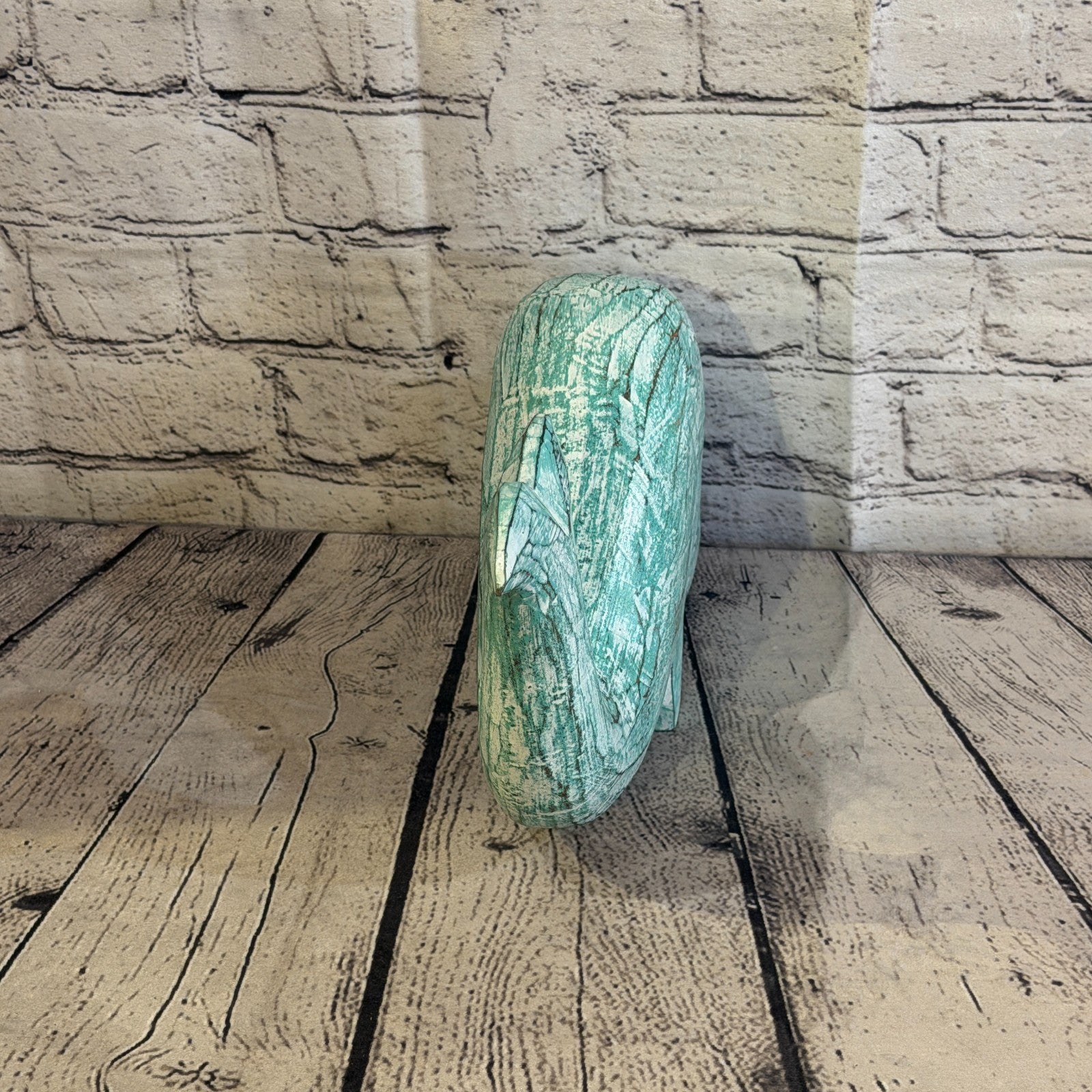 30cm x 15cm Whale Green Fish Wood Coastal Ocean Bathroom Decoration4