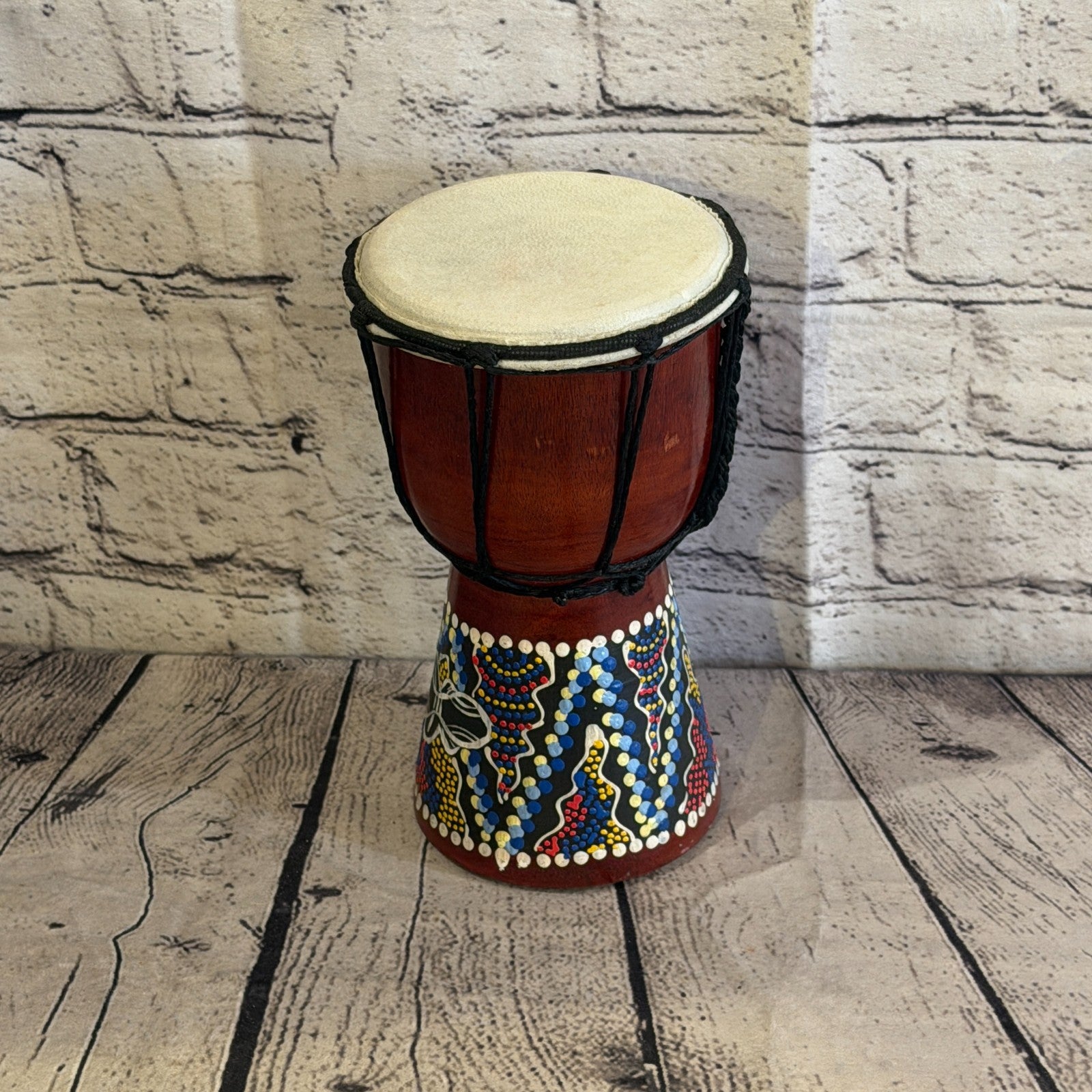 20cm Painted Djembe Drums Musical Instrument Hand Made Fair Trade Dot Painted0