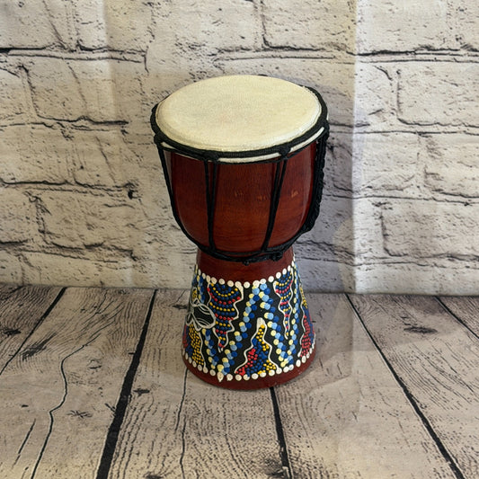 20cm Painted Djembe Drums Musical Instrument Hand Made Fair Trade Dot Painted0