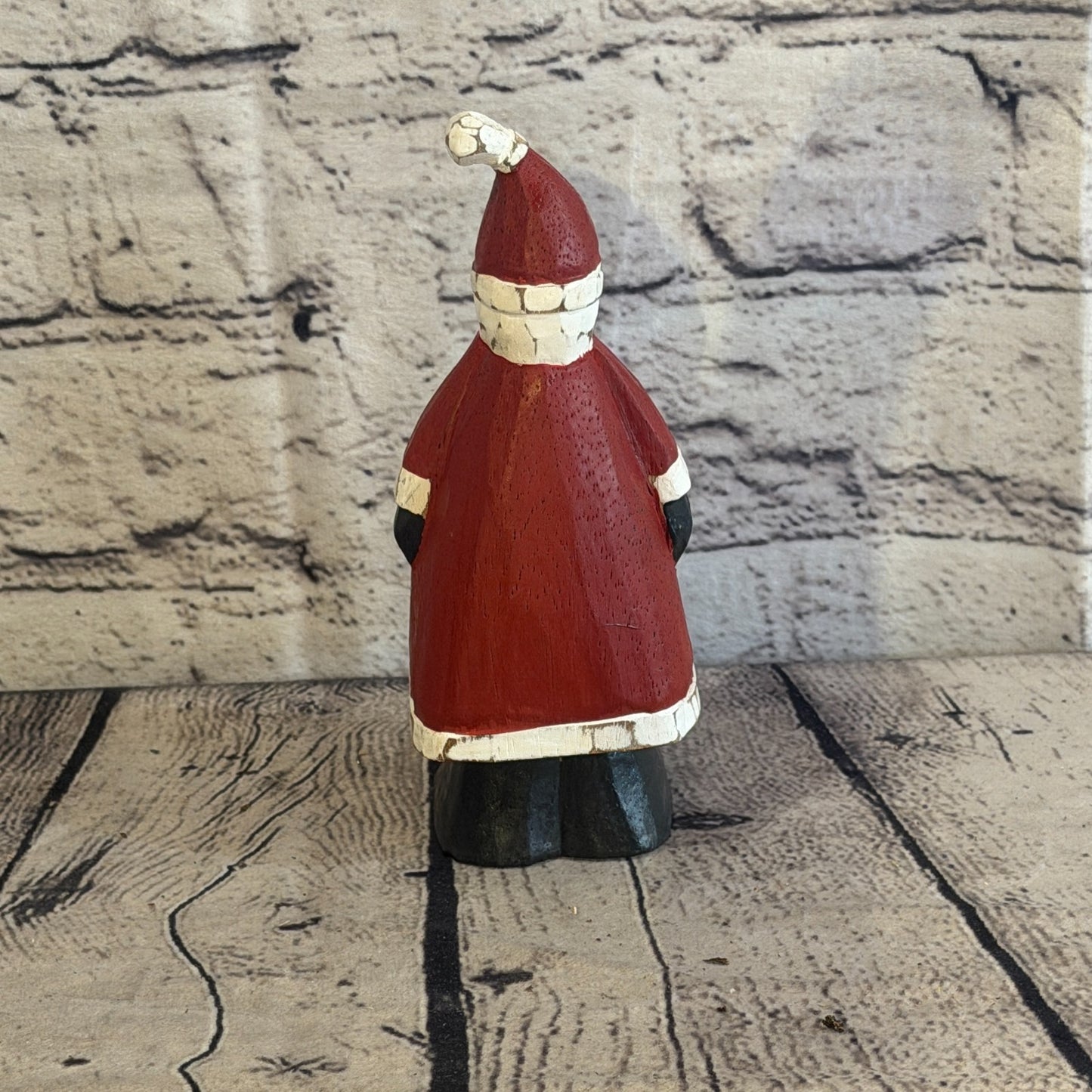 15cm x 7cm Santa Claus Father Christmas Handcrafted Wood Xmas Christmas Ornament4