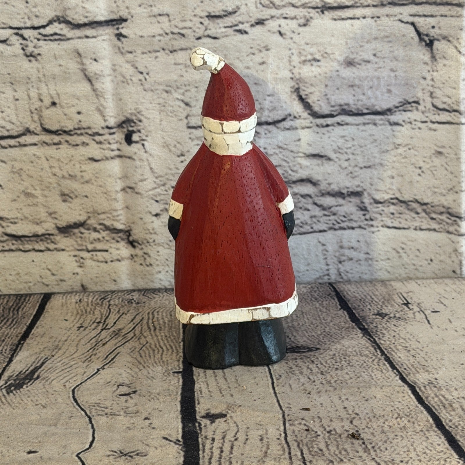 15cm x 7cm Santa Claus Father Christmas Handcrafted Wood Xmas Christmas Ornament4