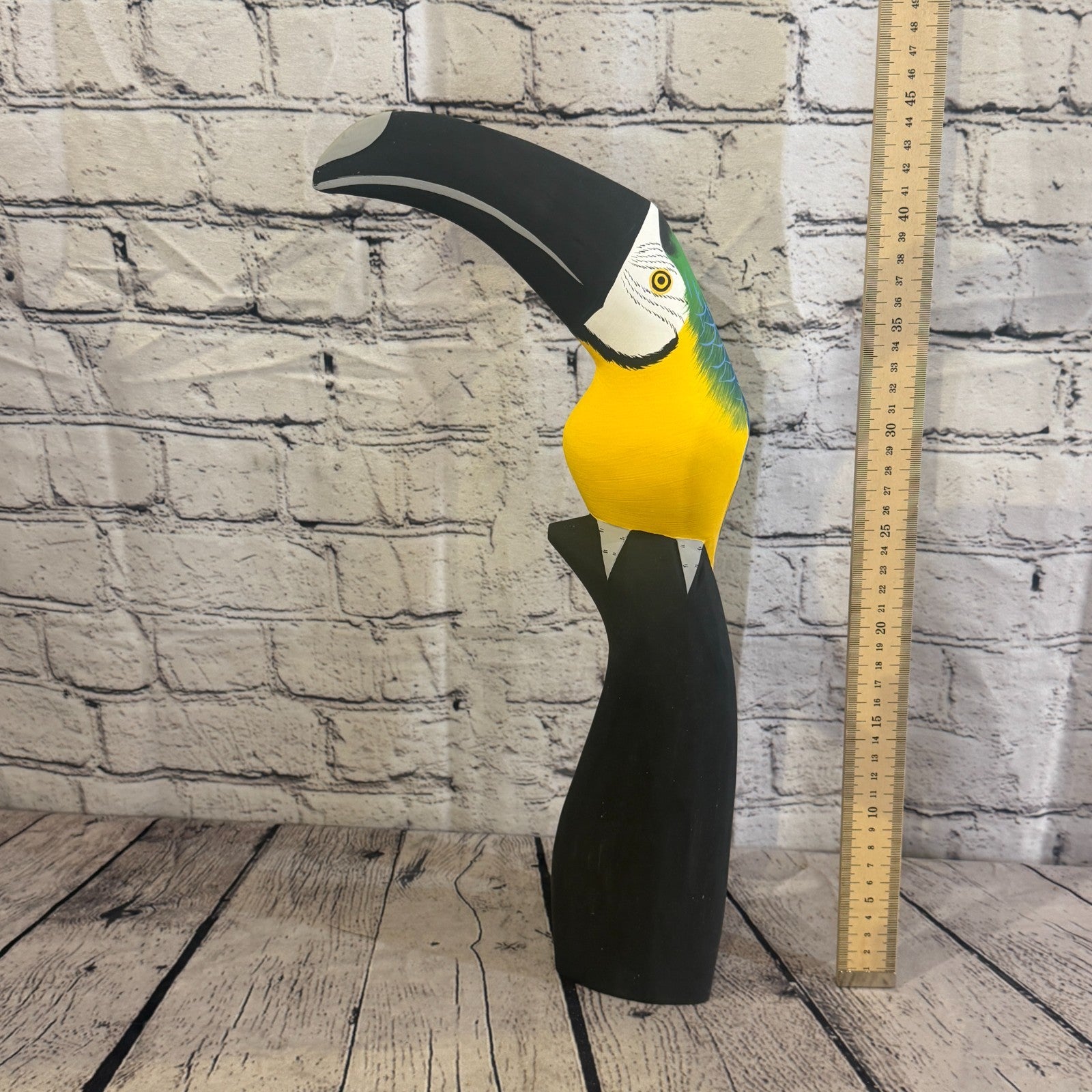 40cm Bright Blue Toucan Bird Ornament Statue Fair Trade Hand Made Carved Wood6