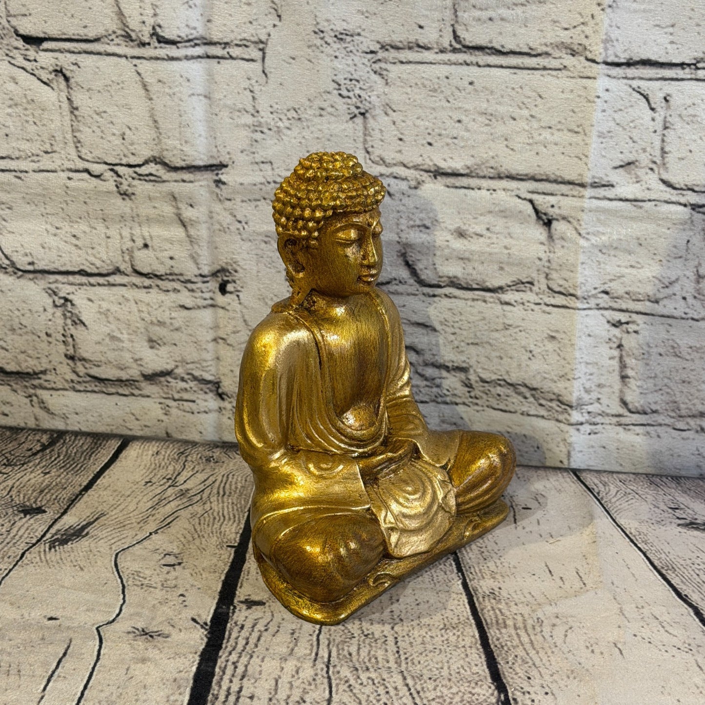 Bronze & Bronze 20cm x 15cm Large Thai Buddha Sitting Statue Resin Hindu2